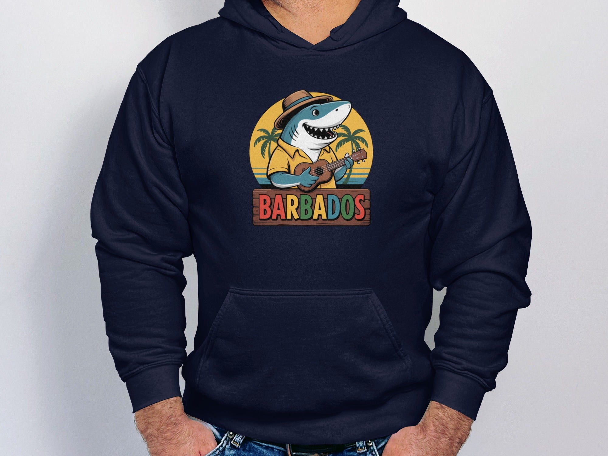 Barbados Shark Hoodie Graphic Design Apparel Product
