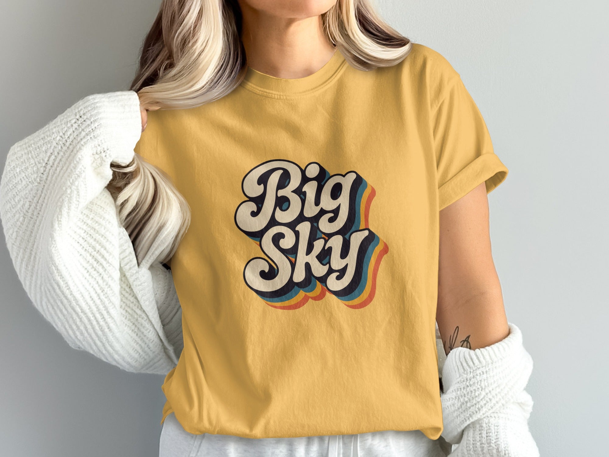 Big Sky Graphic Tee Vintage Style T-Shirt Casual product