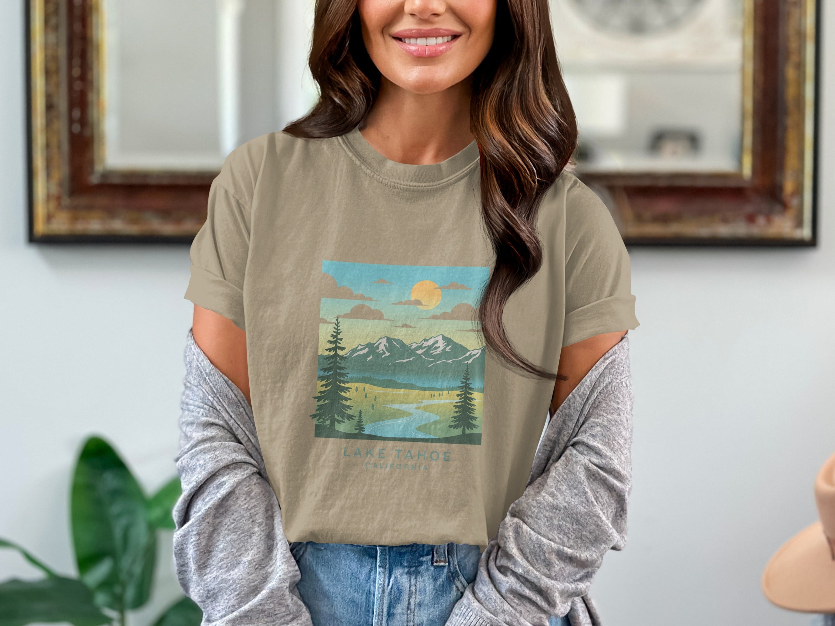 Scenic Lake Tahoe Adventure Graphic Print T-shirt product type