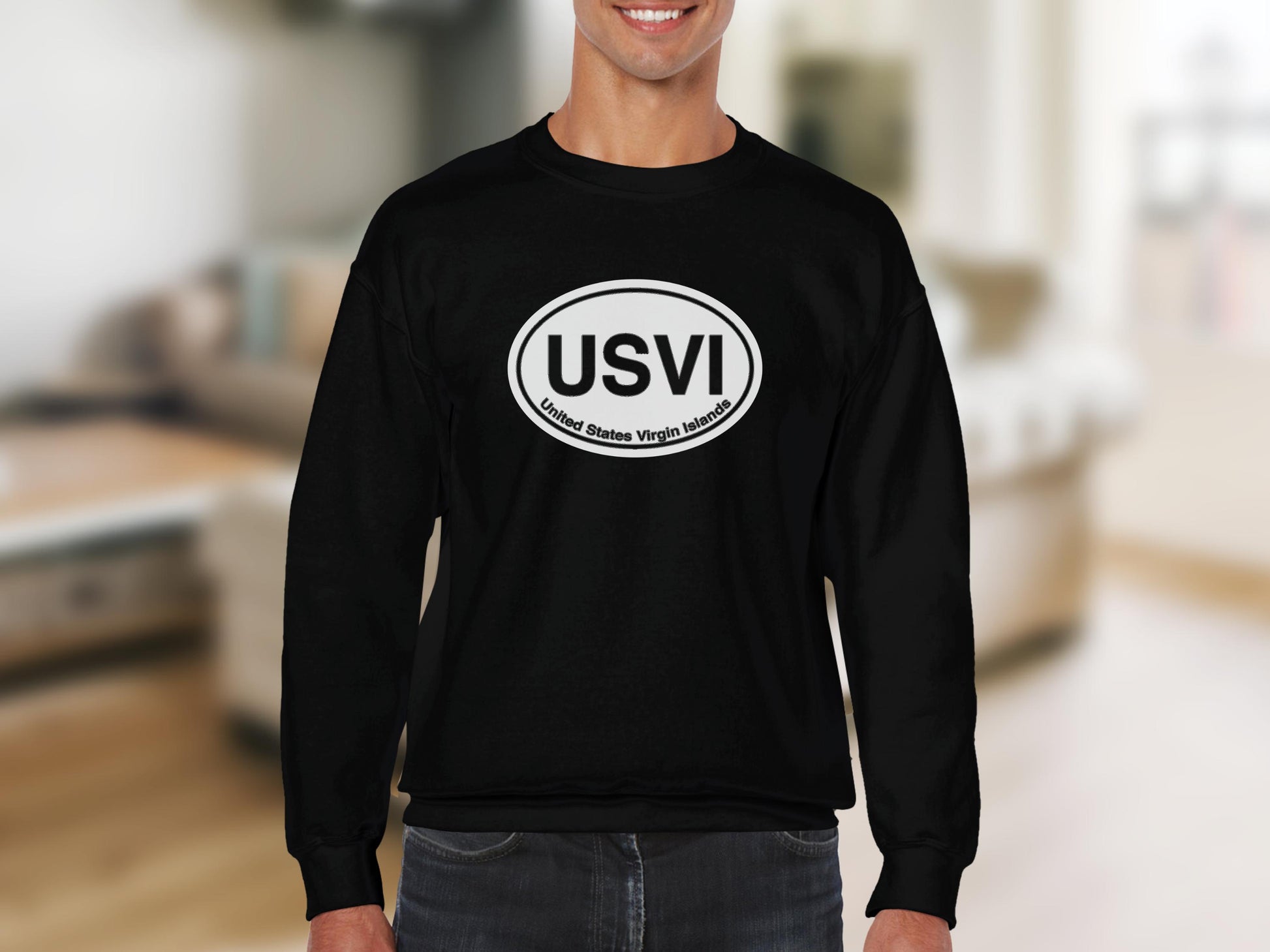 USVI Mens Sweatshirt Black