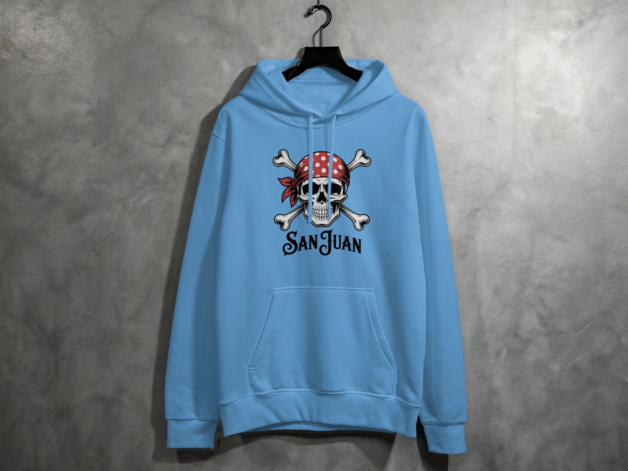 San Juan Pirate Skull Blue Hoodie product type