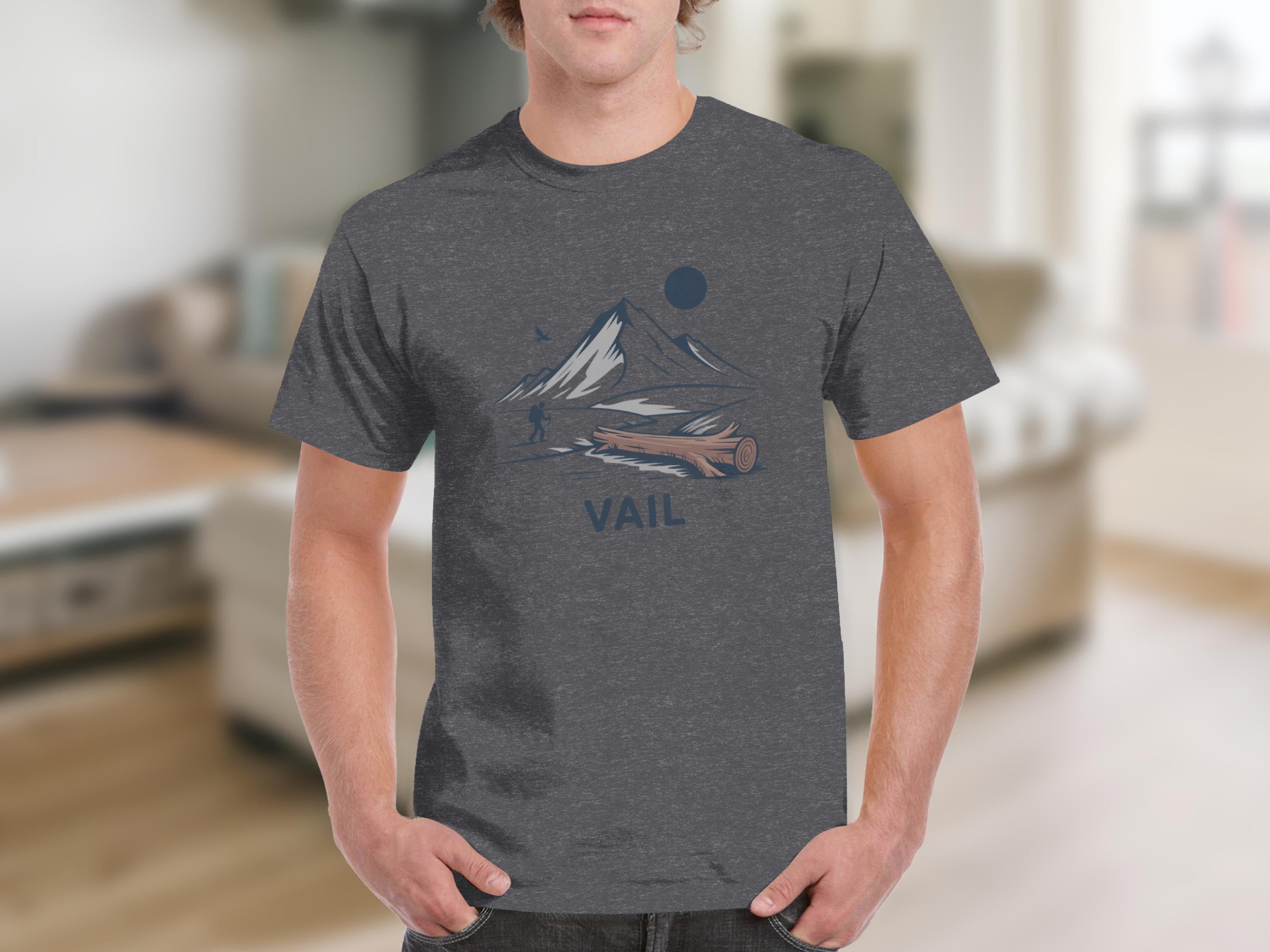 Snowy Mountain Vail Graphic Grey T-Shirt product type