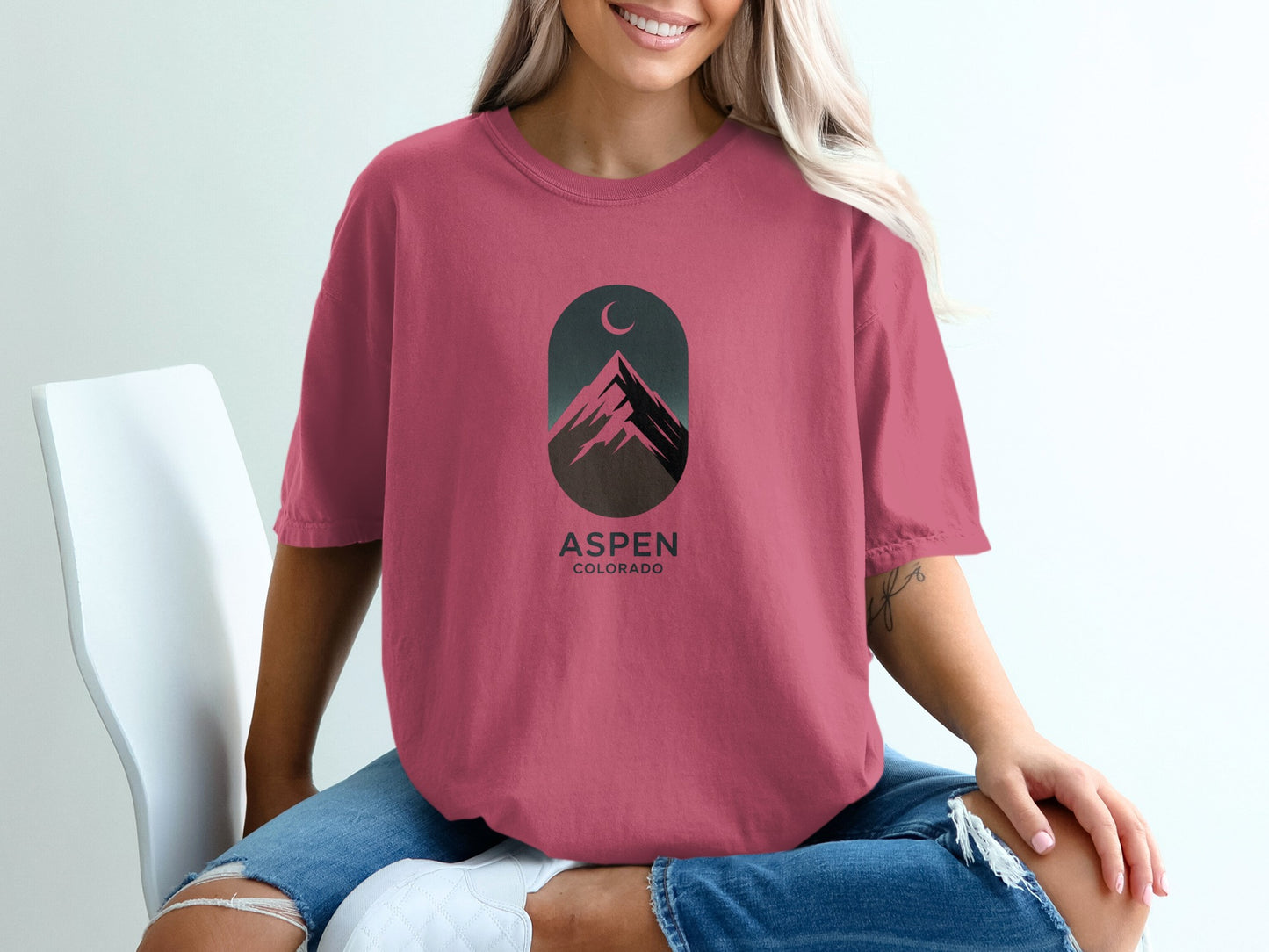 Aspen Colorado Moonlight Mountain Graphic Tee product type