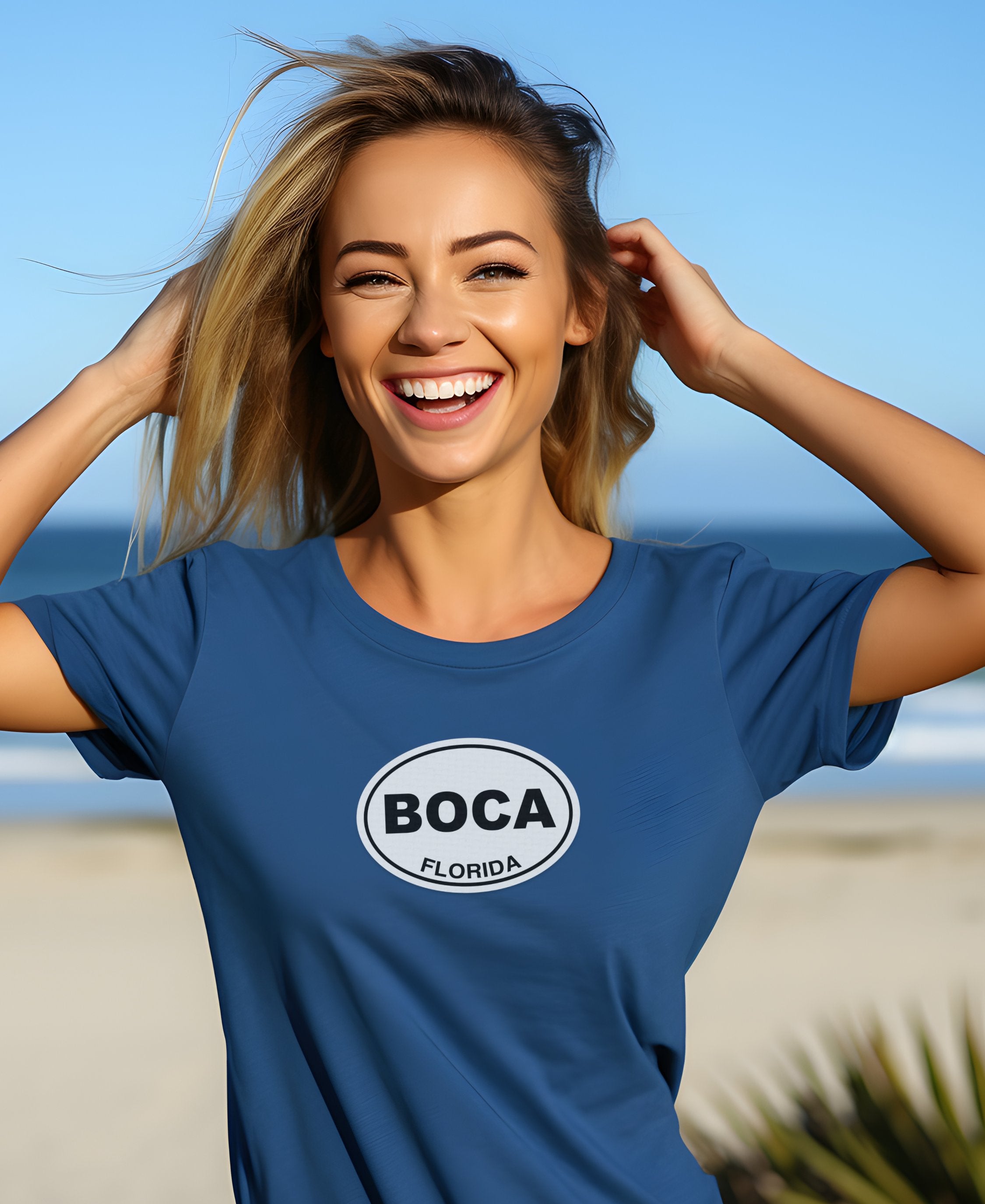 Stylish Boca Florida Design Blue T-Shirt product type