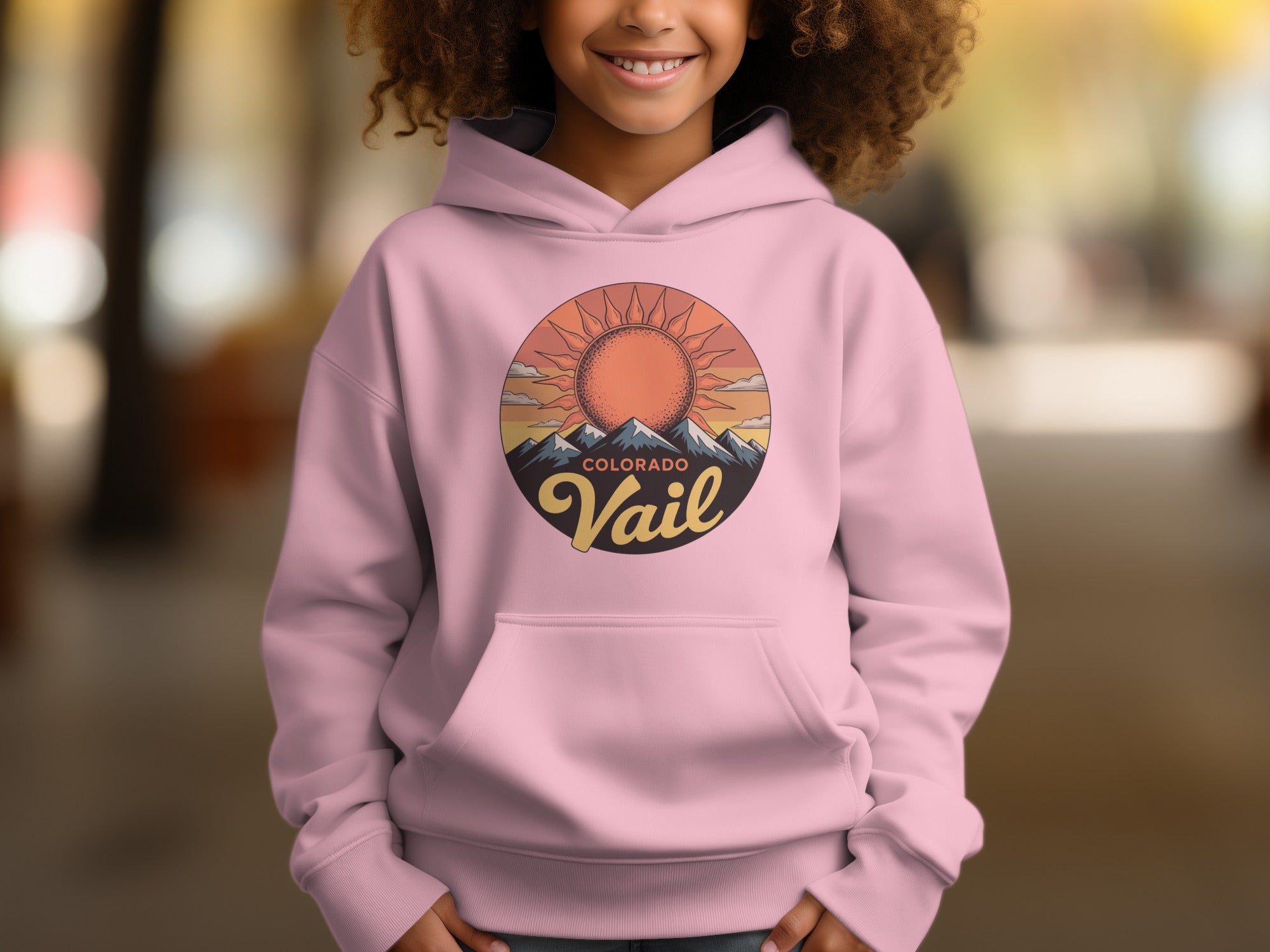 Colorado Vail Sunset Inspired Pink Hoodie product