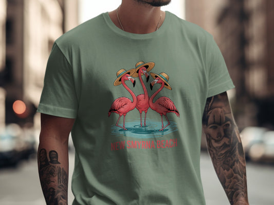 New Smyrna Beach Flamingo Graphic T-Shirt product type