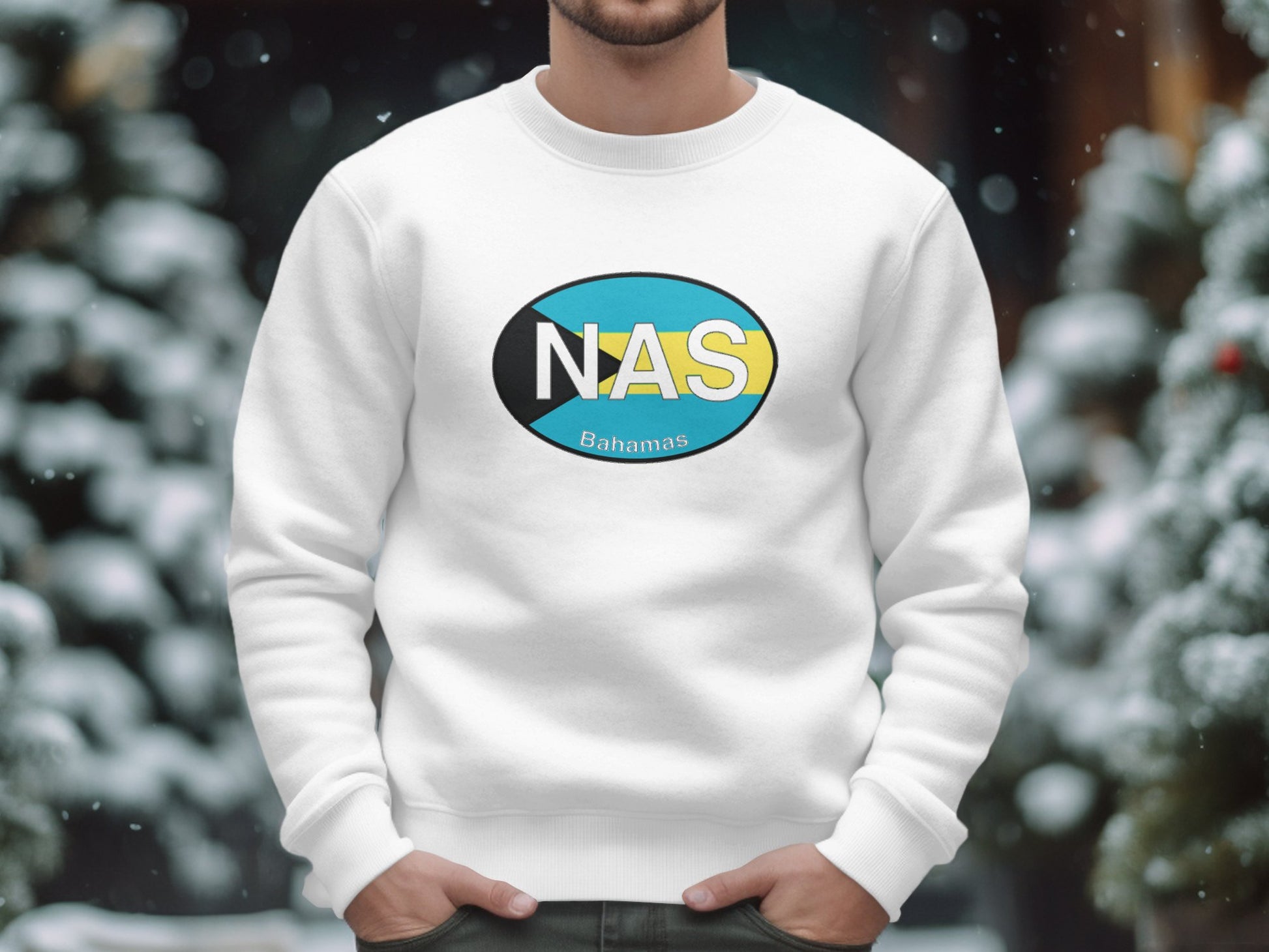 Nassau Mens Sweatshirt White