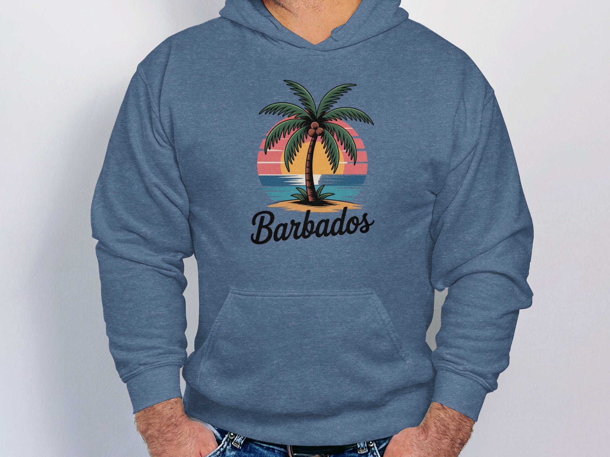 Barbados Palm Tree Sunset Graphic Hoodie product