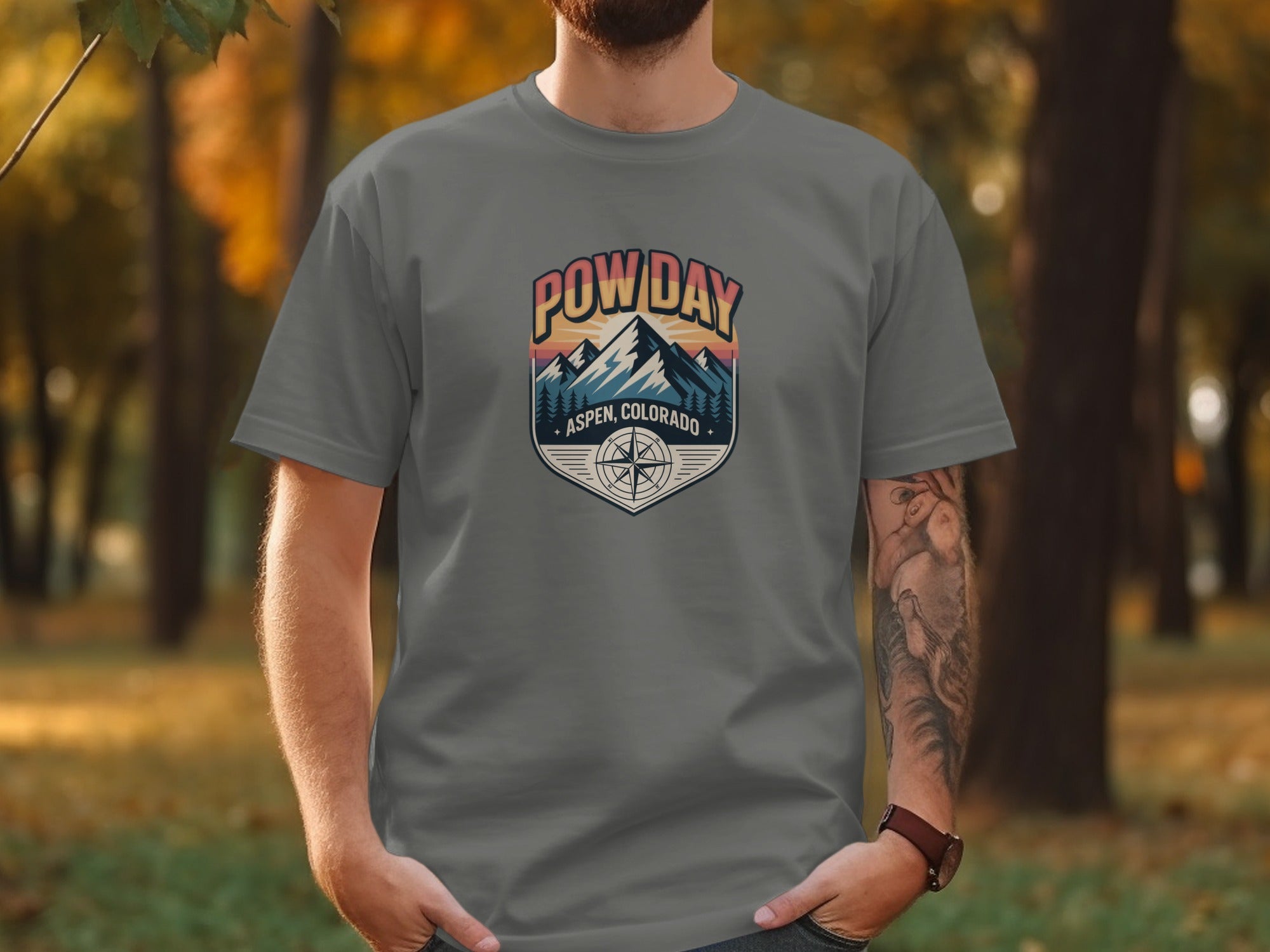 Vintage Aspen Colorado Pow Day Graphic Tee product