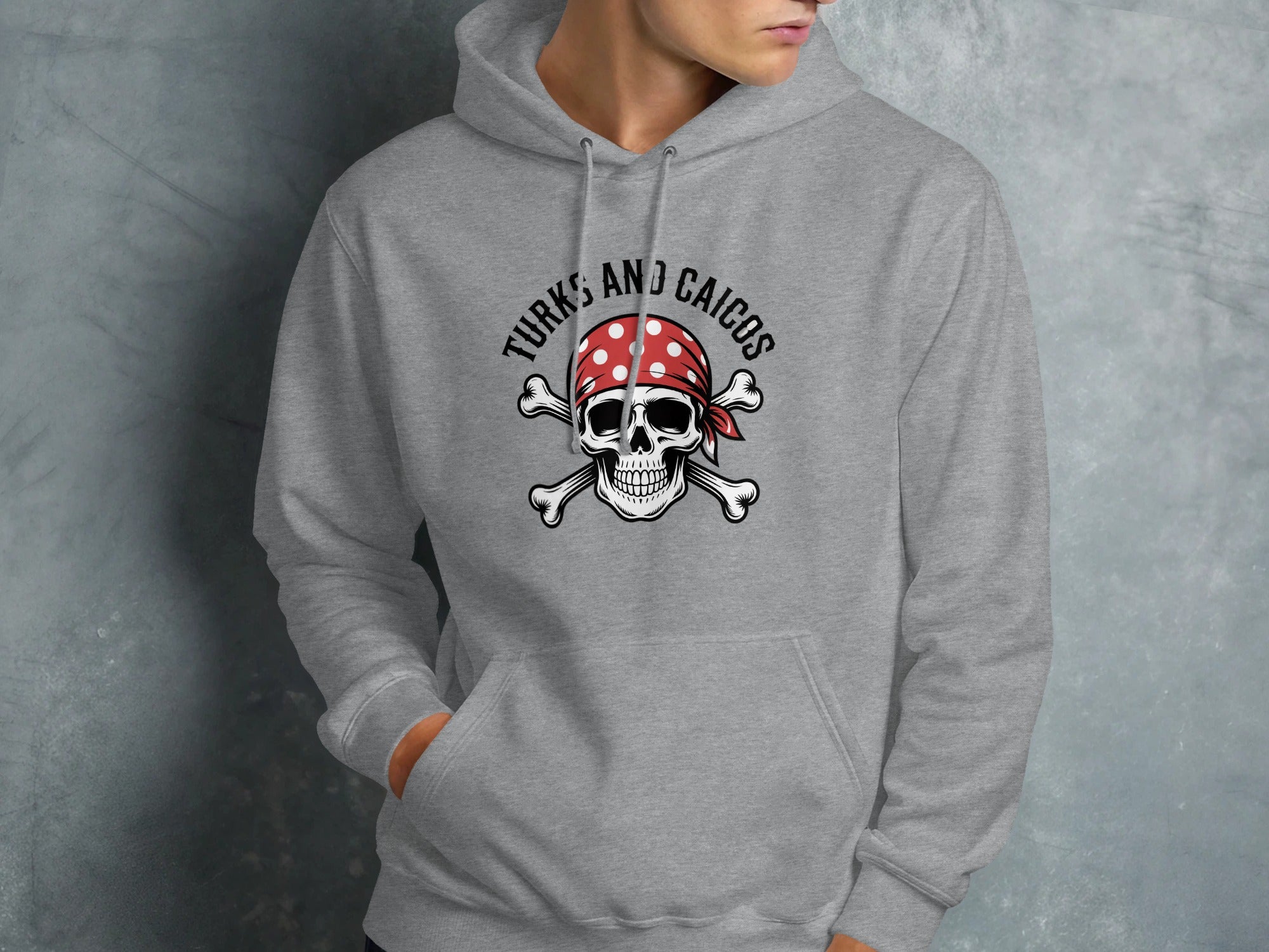 Turk's and Caicos Skull with Bandana Hoodie product