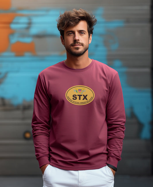 St Croix Crucian Christmas Festival and Island Charm Mens Long Sleeve T Shirt