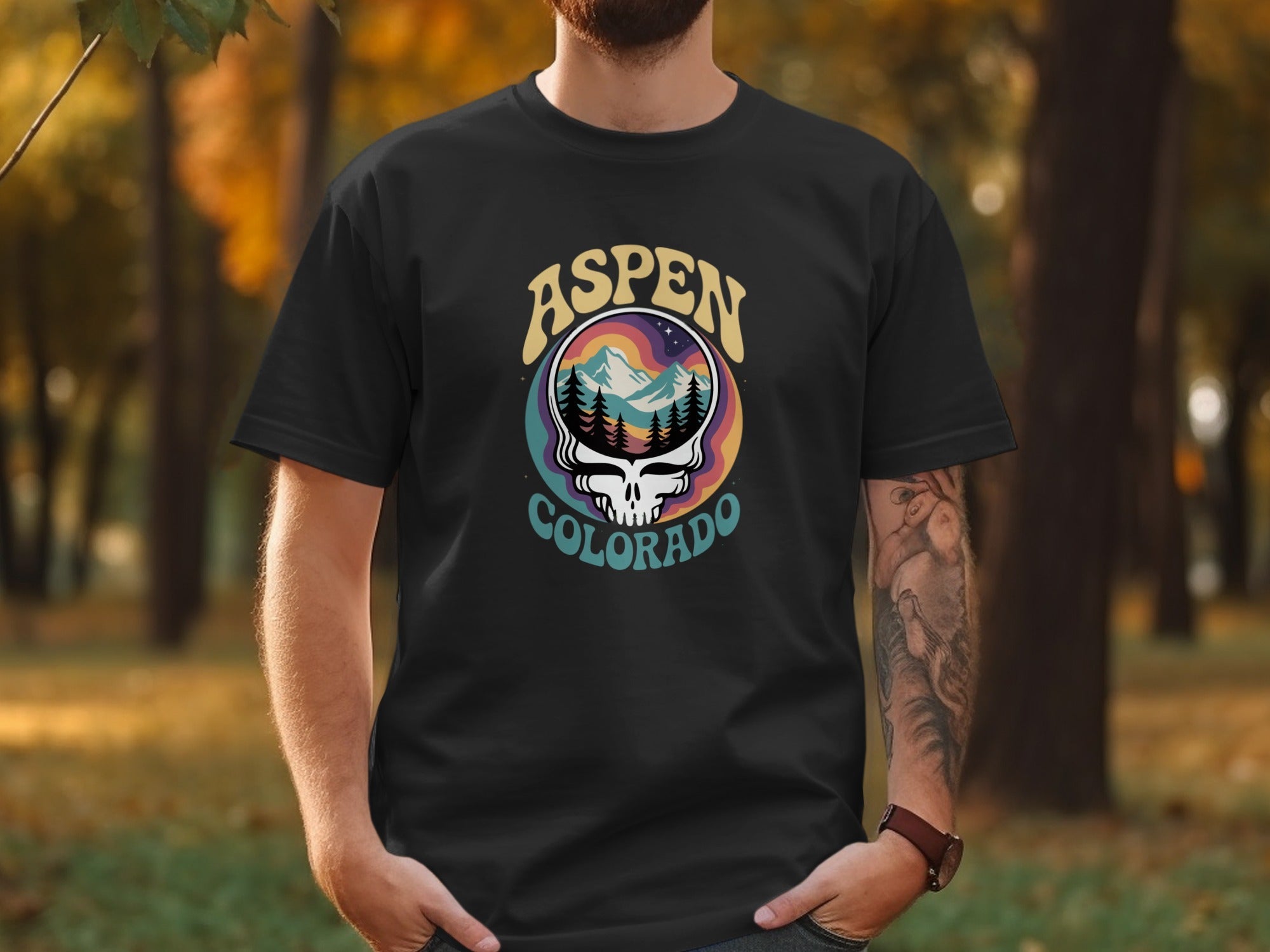 Aspen Colorado Skull Design Graphic Tee product
