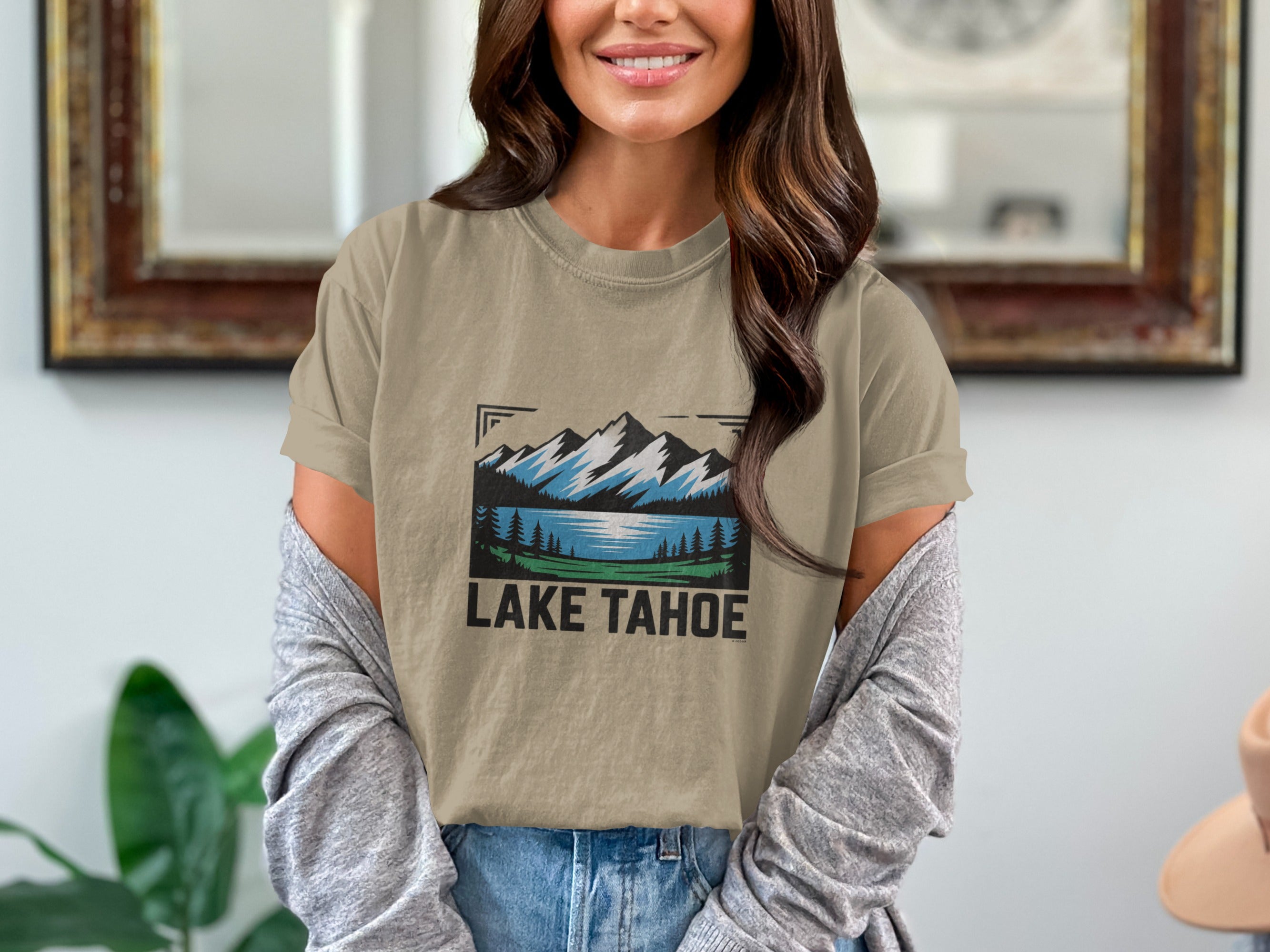 Lake Tahoe Graphic Casual T-Shirt Trendy Apparel Product