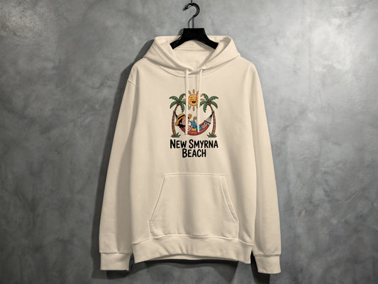 New Smyrna Beach Hoodie with Sun and Palm Trees product