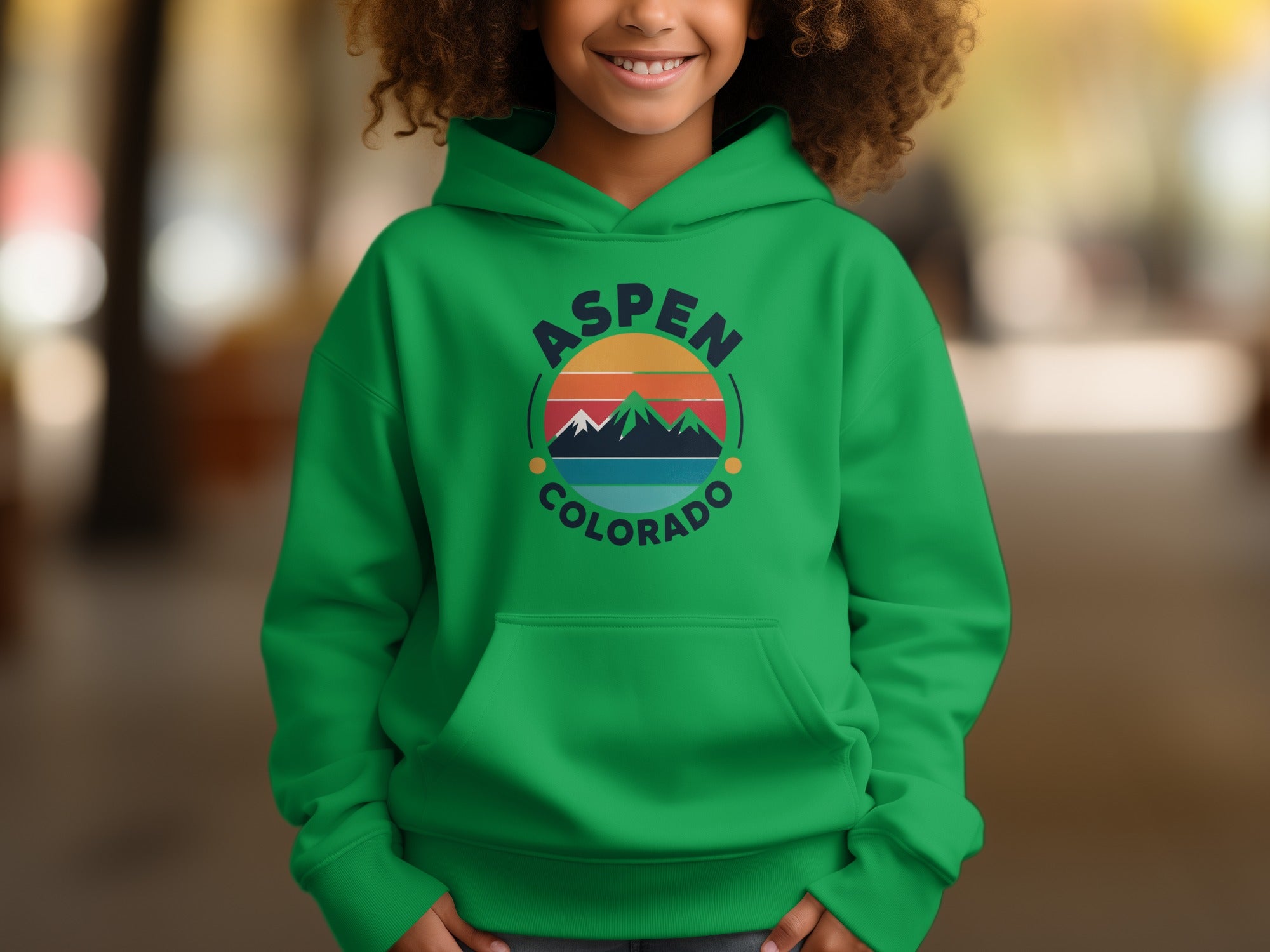 Aspen Colorado Hoodie with Mountain Graphic Design