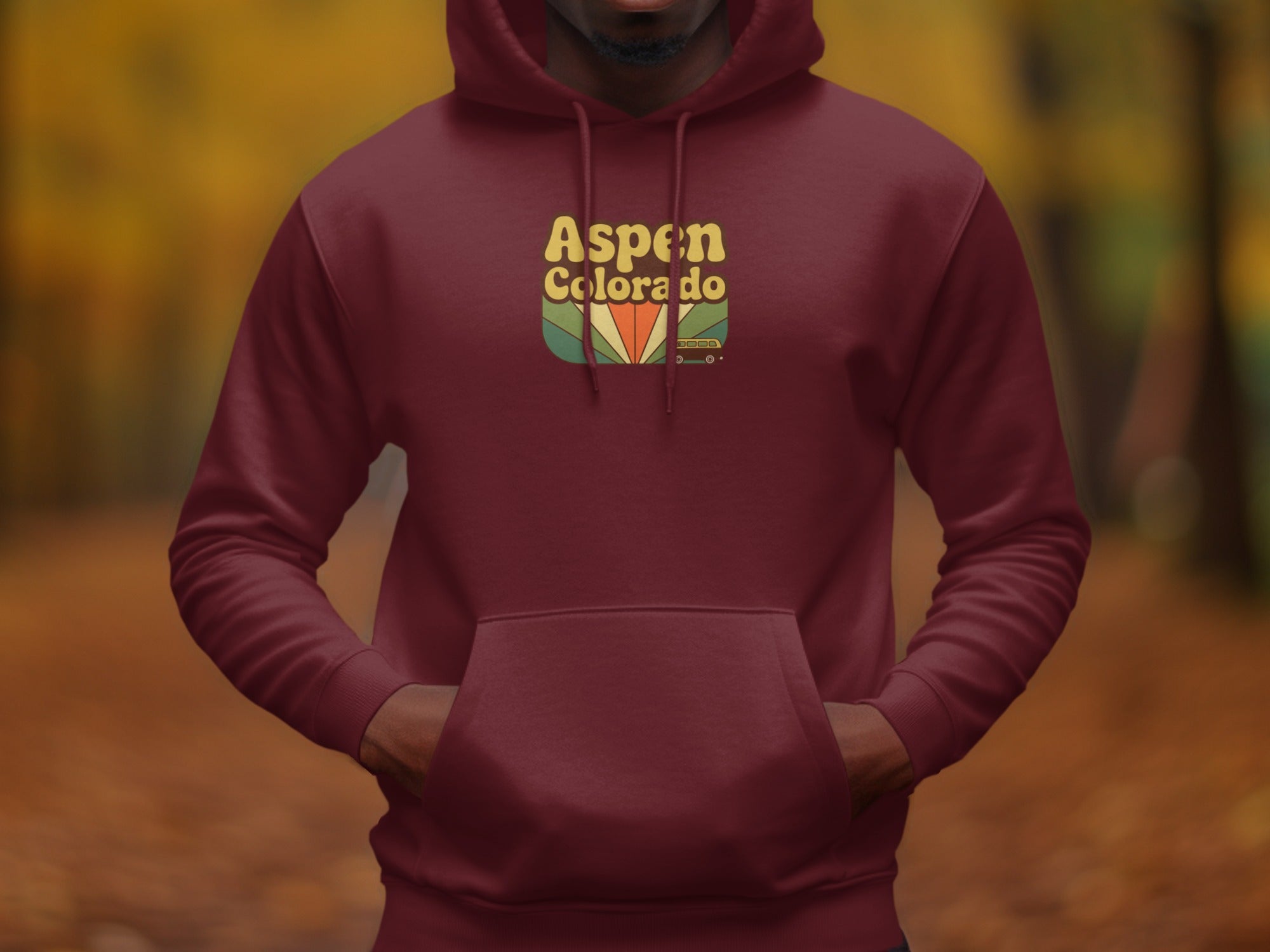 Retro Aspen Colorado Adventure Mens Hoodies Hoodies