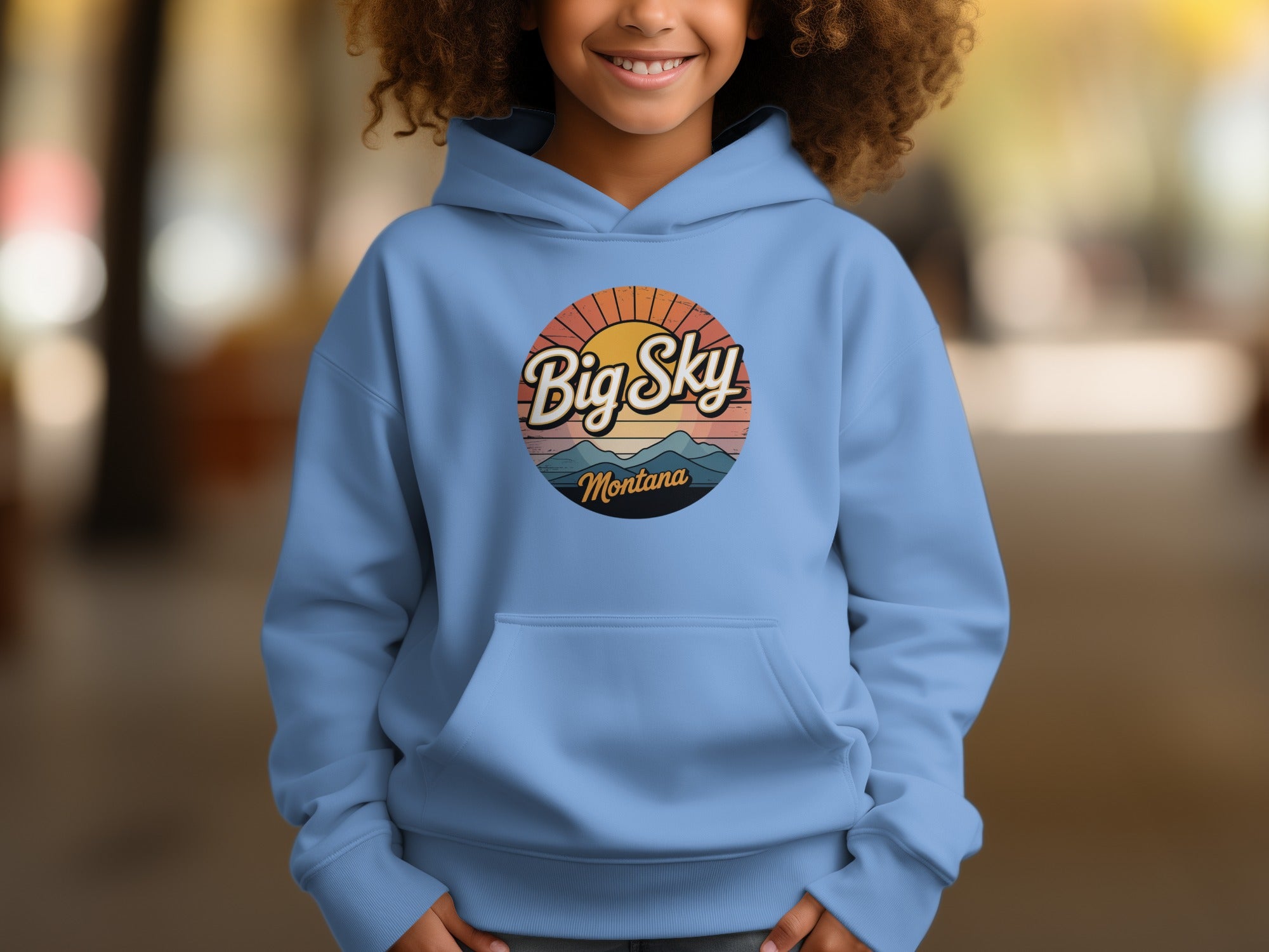 Big Sky Montana Design Kids Hoodie Fun Apparel