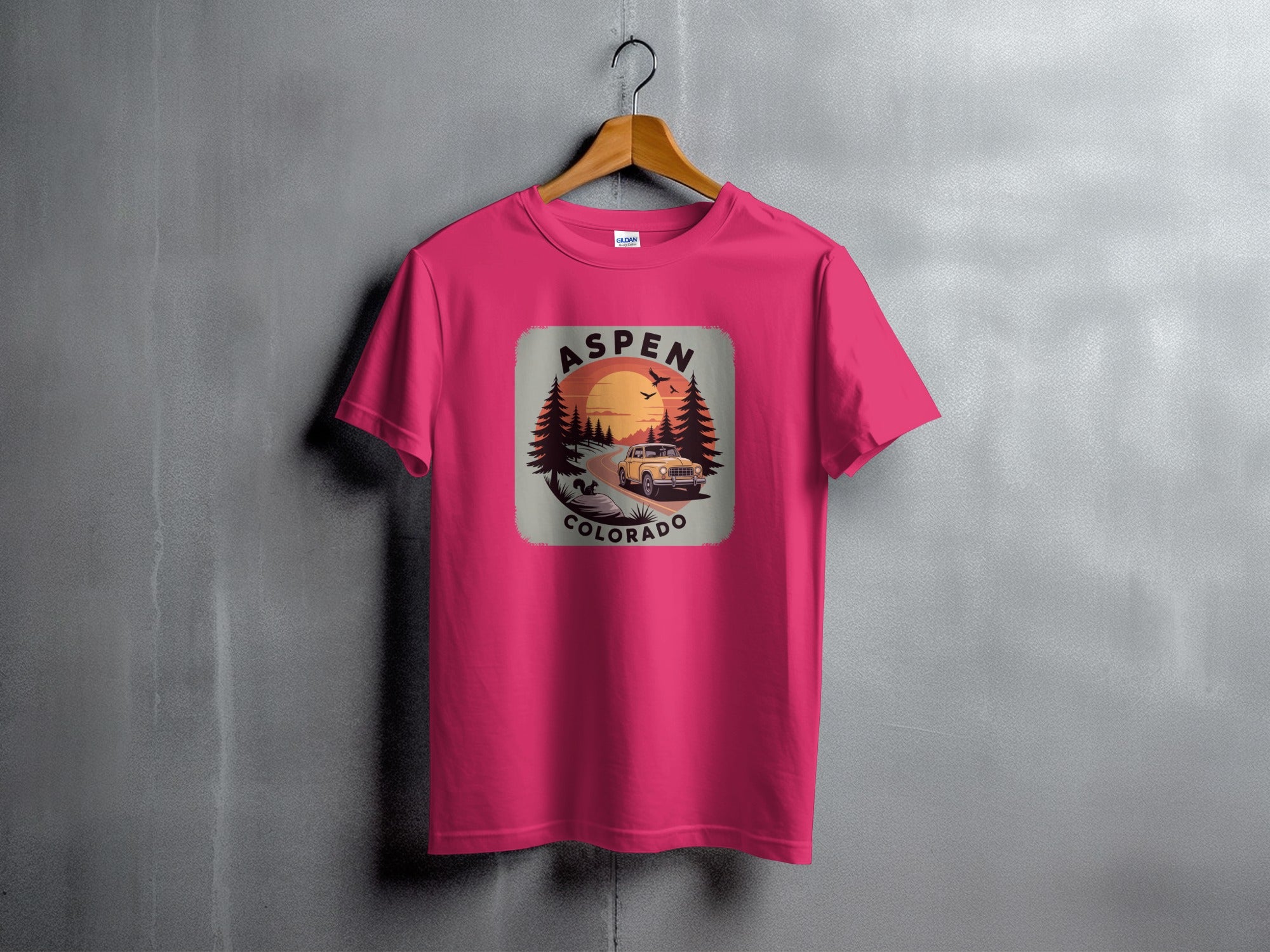 Aspen Colorado Sunset Design Graphic T-Shirt