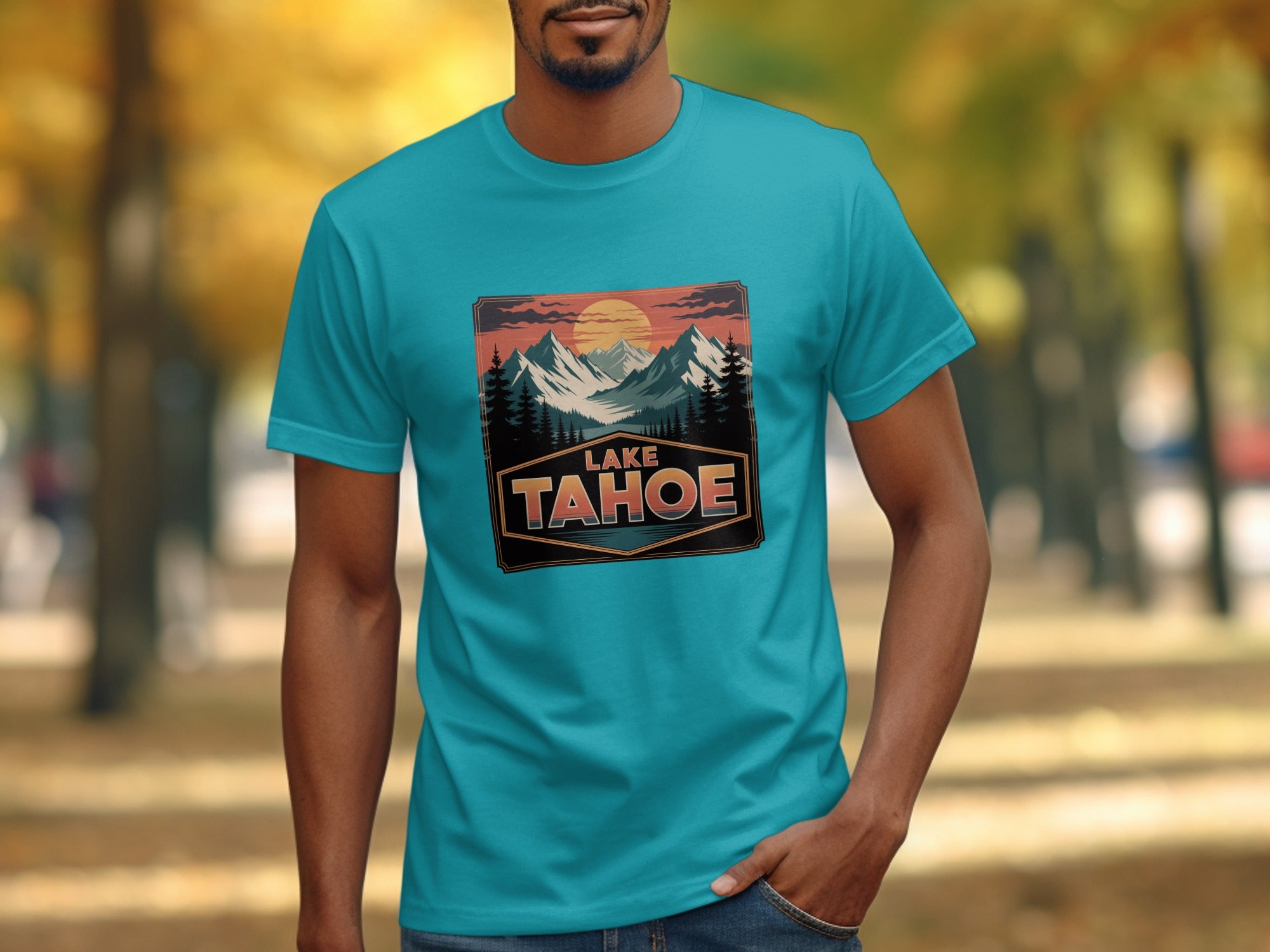 Lake Tahoe Sunset Graphic Design T-shirt product type