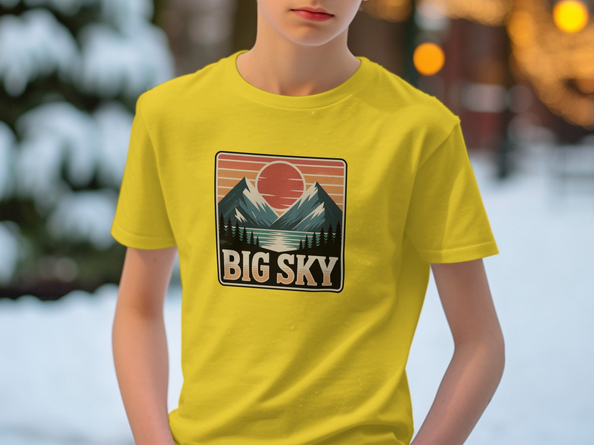Big Sky Retro Sunset Mountains T-Shirt