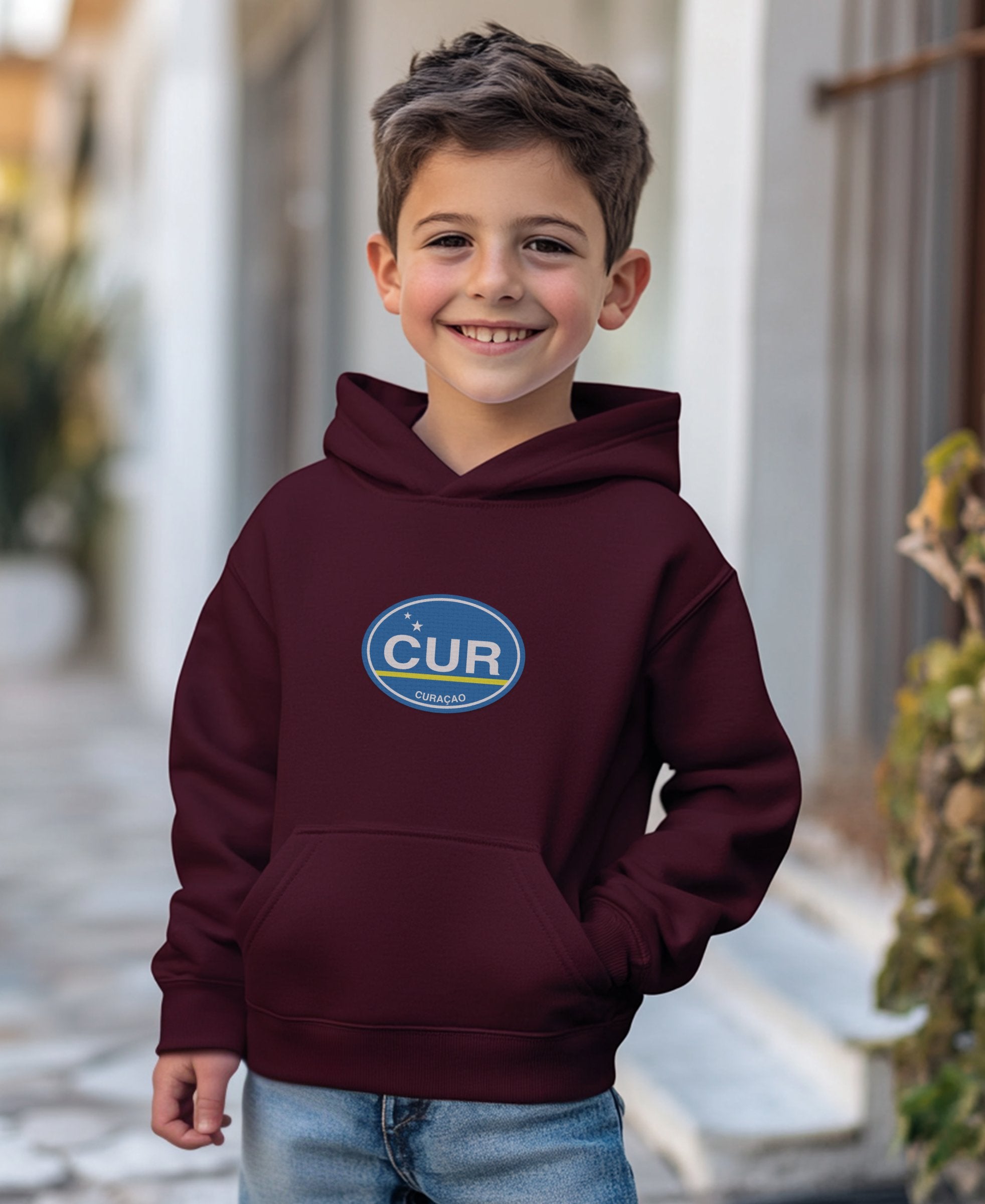 Curacao gift for posing by the colorful Handelskade youth clothing and travel souvenirs