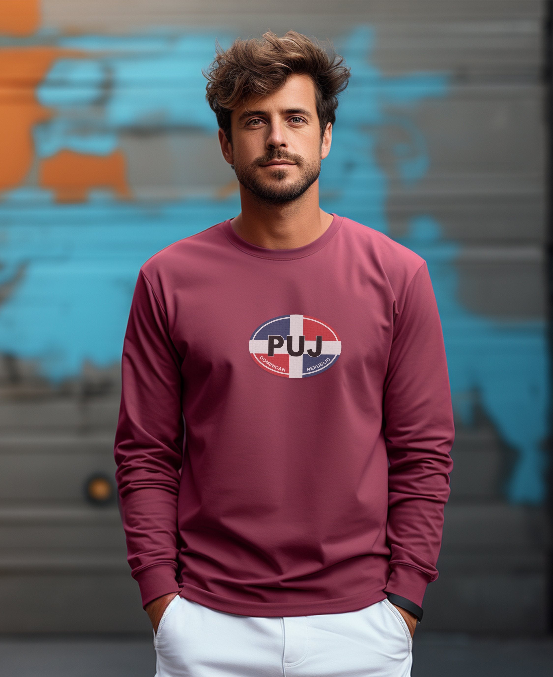Punta Cana White Sand Beaches and Caribbean Festivals Mens Long Sleeve T Shirt
