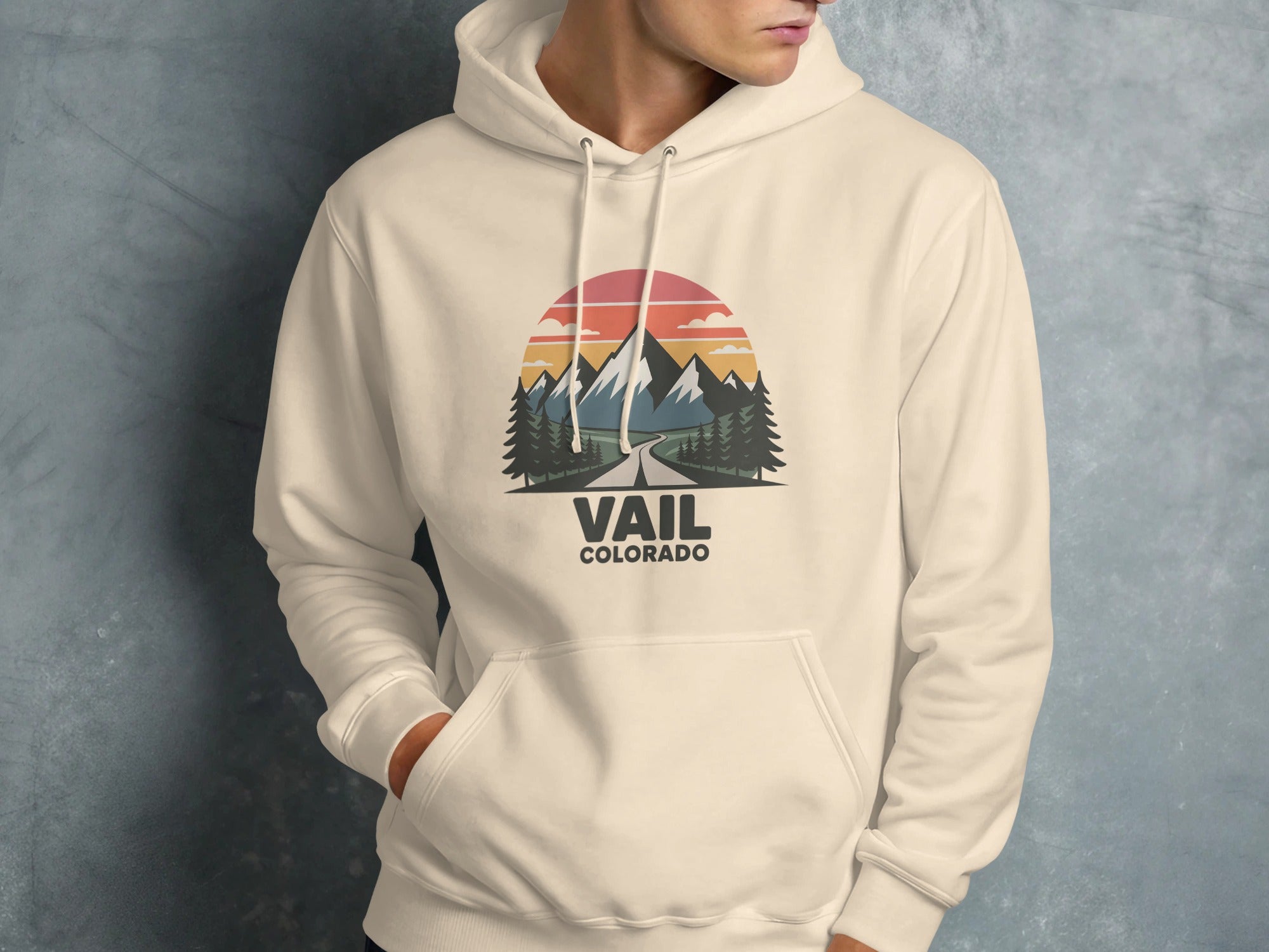 Vail Colorado Scenic Mountain Print Hoodie product