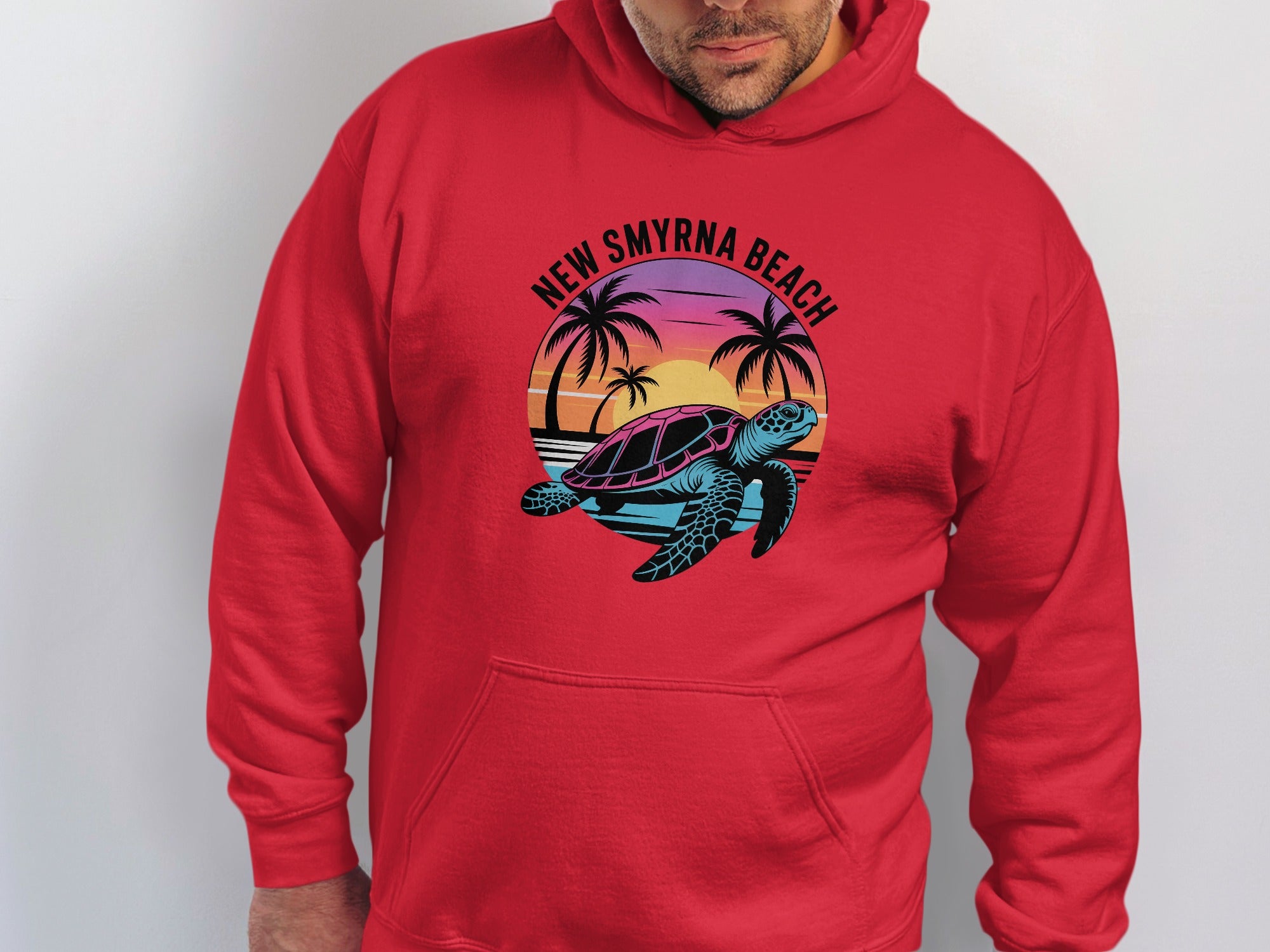 New Smyrna Beach Turtle Graphic Red Hoodie product