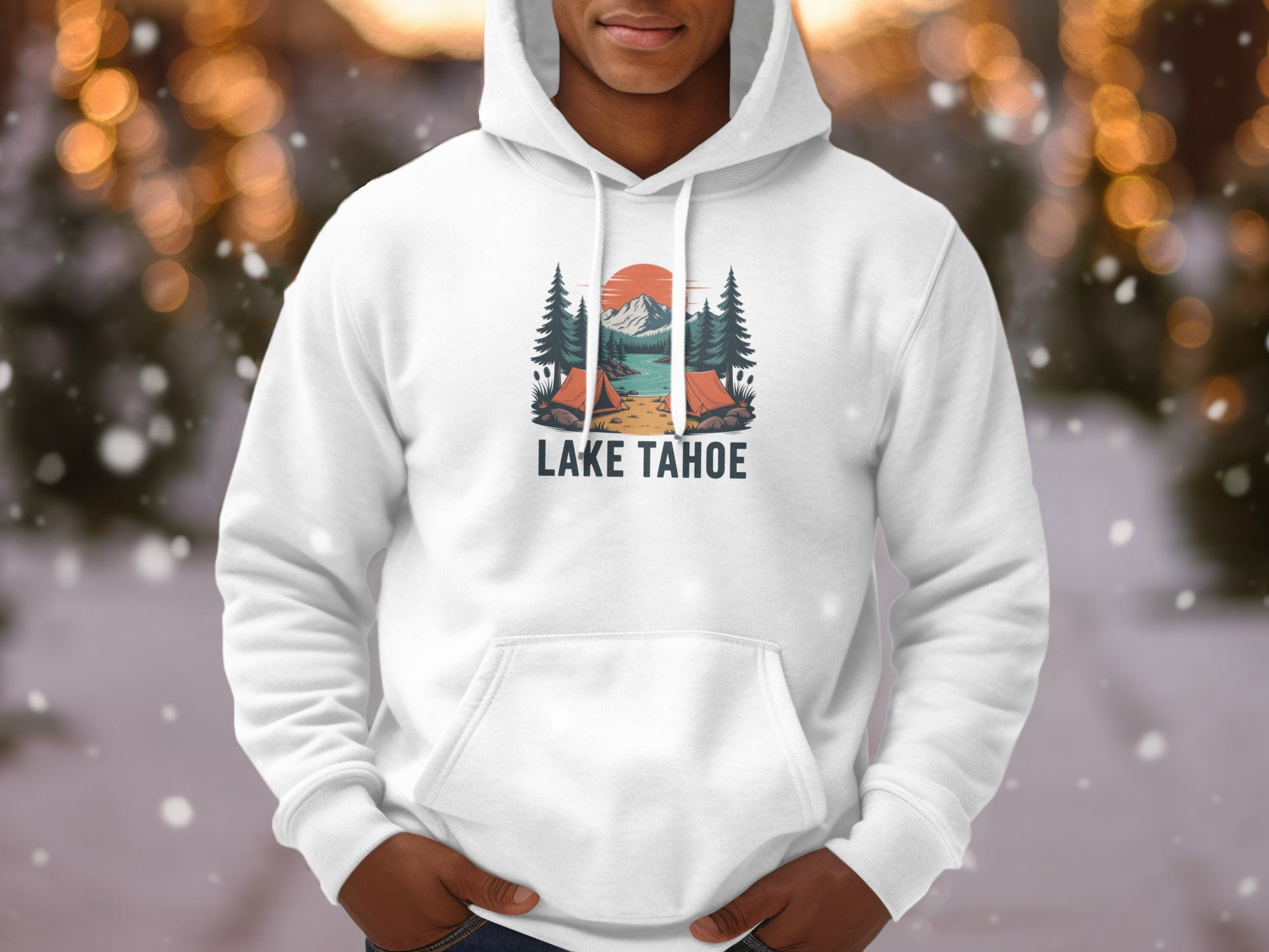 Lake Tahoe Scenic Graphic Hoodie Winter Apparel