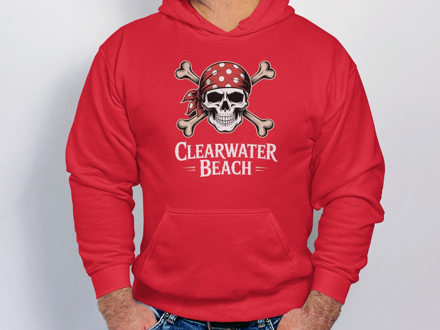 Clearwater Beach Skull Red Hoodie product