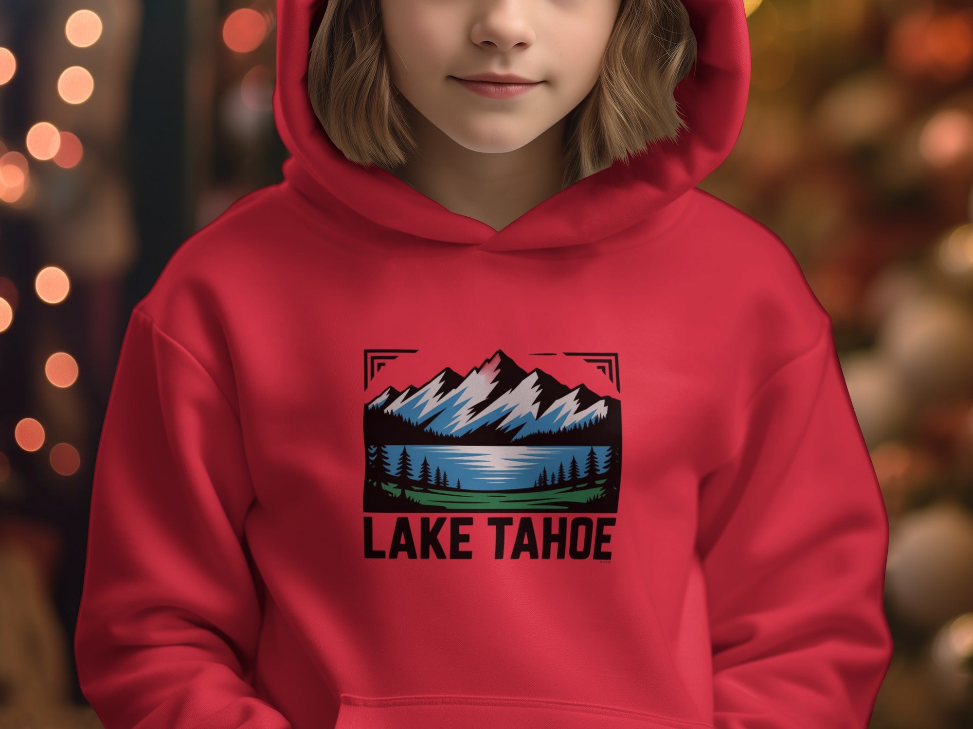 Beautiful Lake Tahoe Hoodie With Scenic Mountain Design