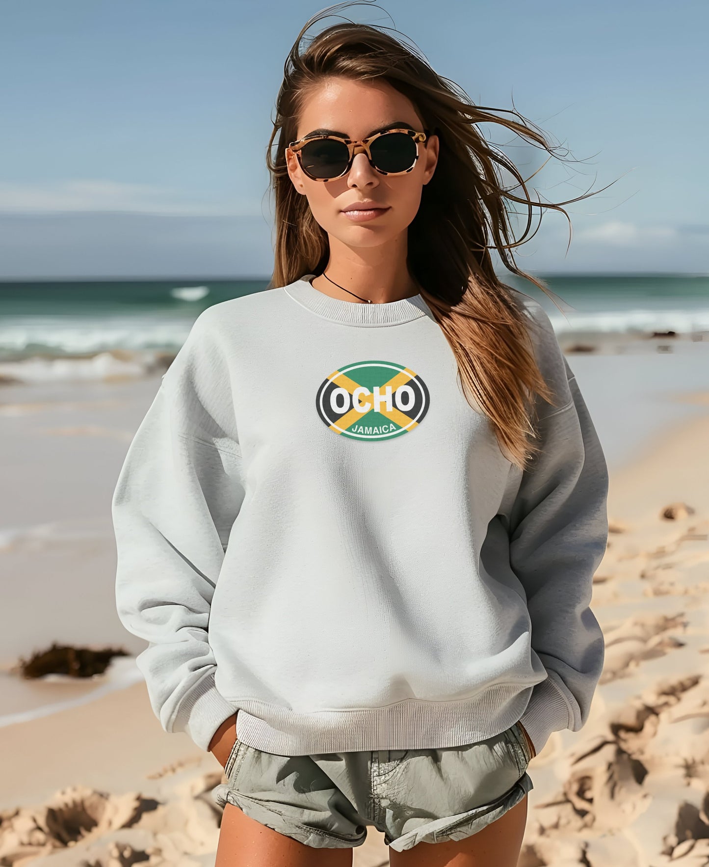 Trendy Ocho Jamaica Design Round Neck Sweatshirt product