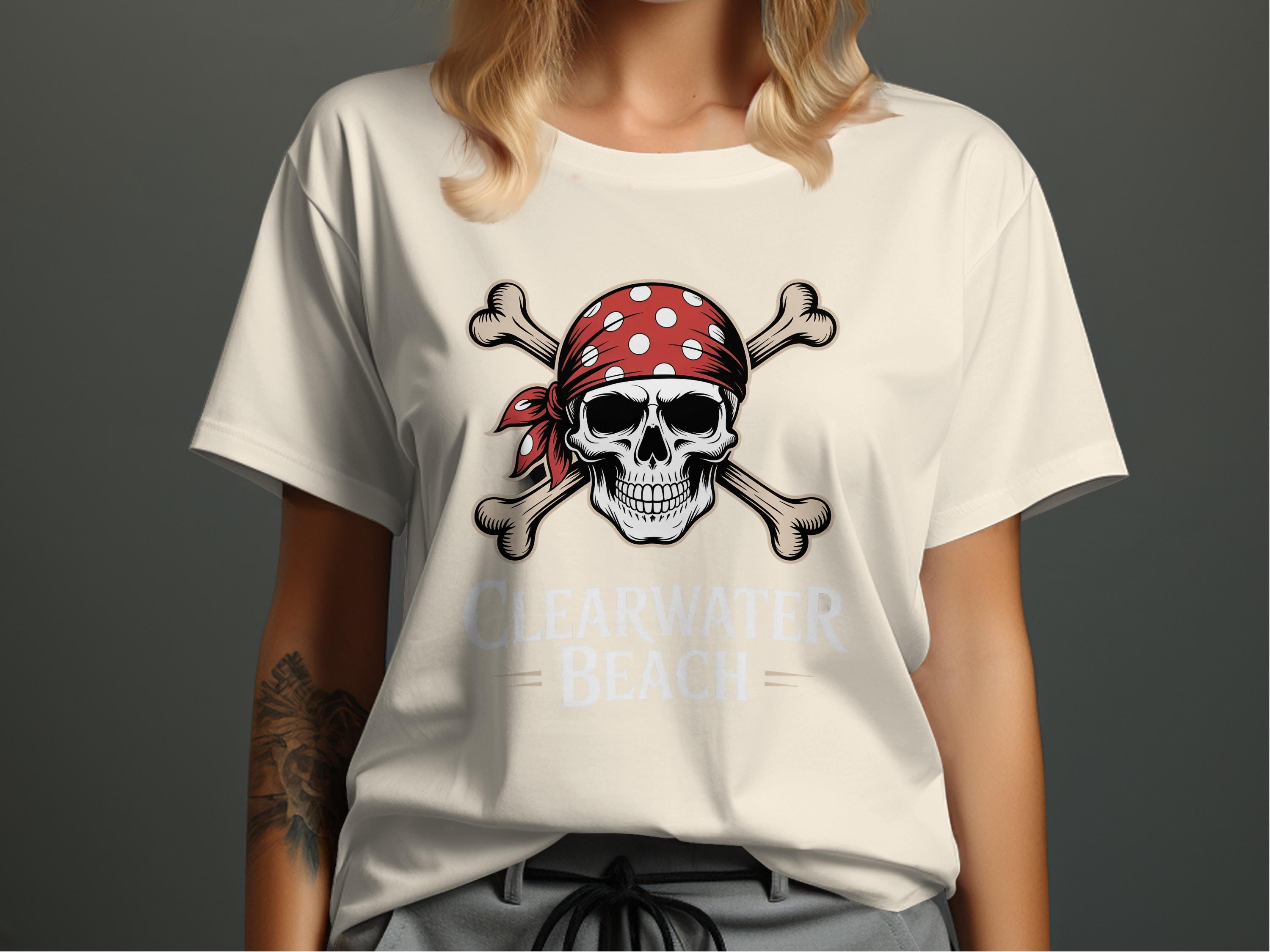 Clearwater Beach Skull and Crossbones T-Shirt product