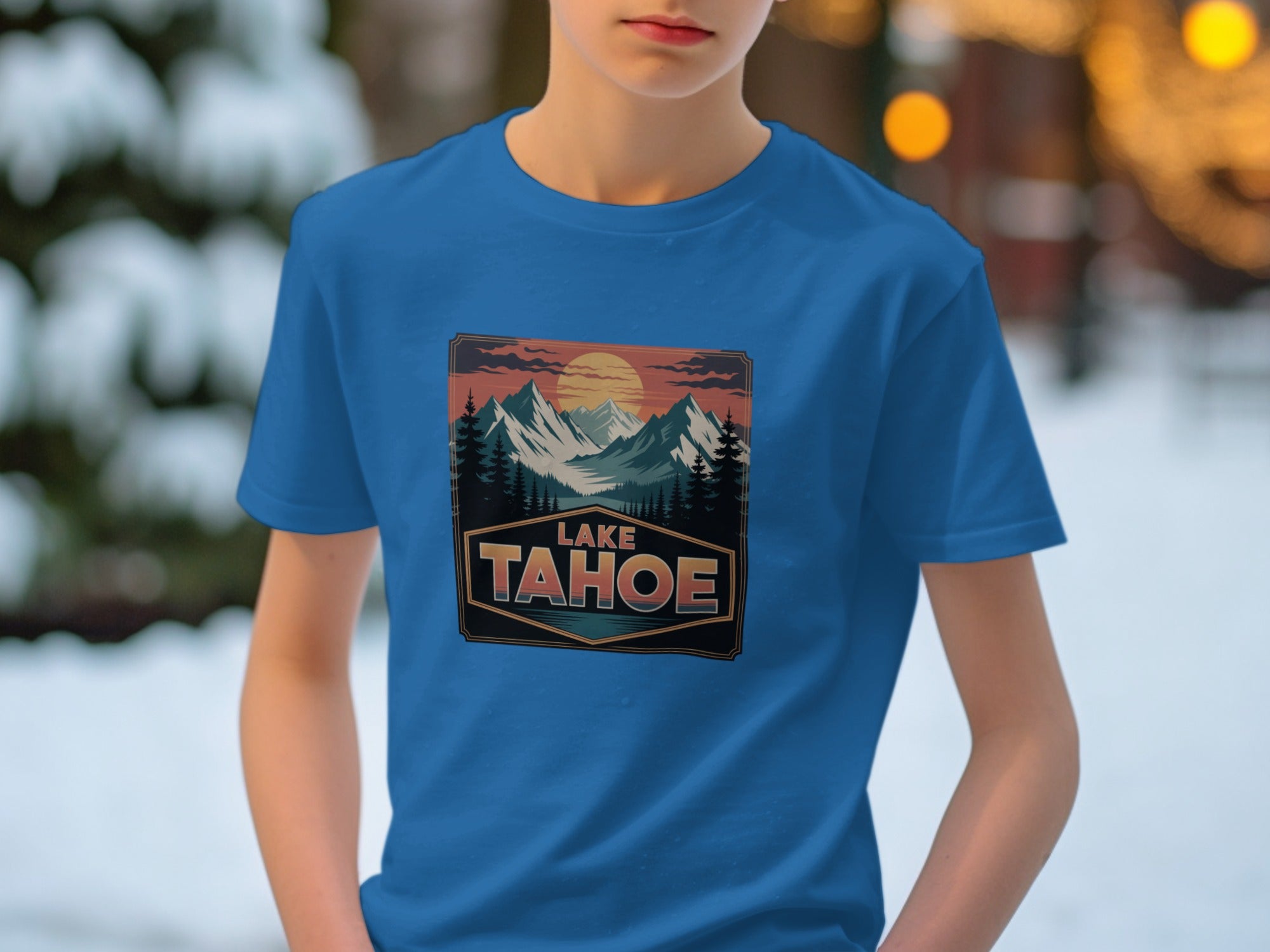 Lake Tahoe Scenic Mountain Sunset T-Shirt