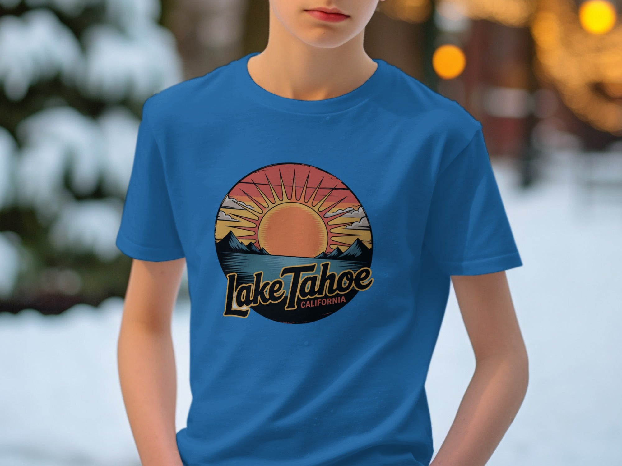 Lake Tahoe California Sunset Design T-shirt