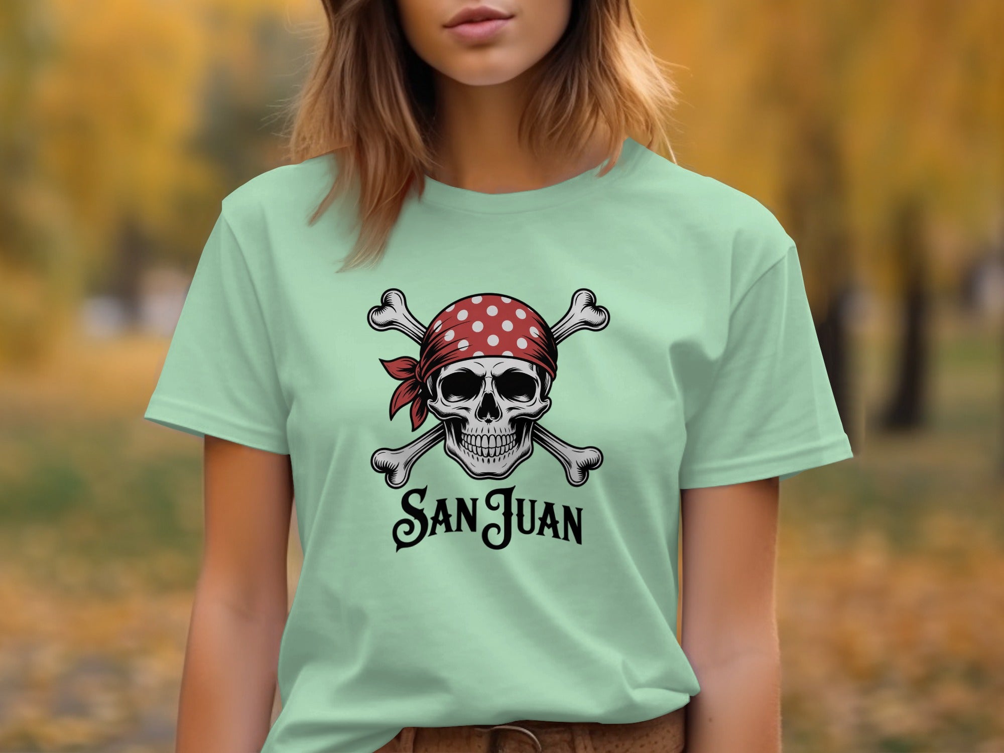 San Juan Pirate Skull Graphic Tee Eye-Catching Product Type
