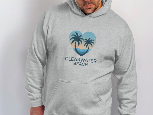 Clearwater Beach Heart Palms Graphic Hoodie product type