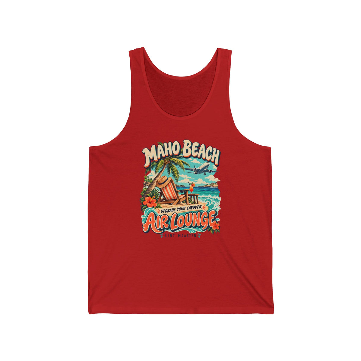 Maho Beach Air Lounge Sint Maarten Bella+Canvas 3480 Tank Top