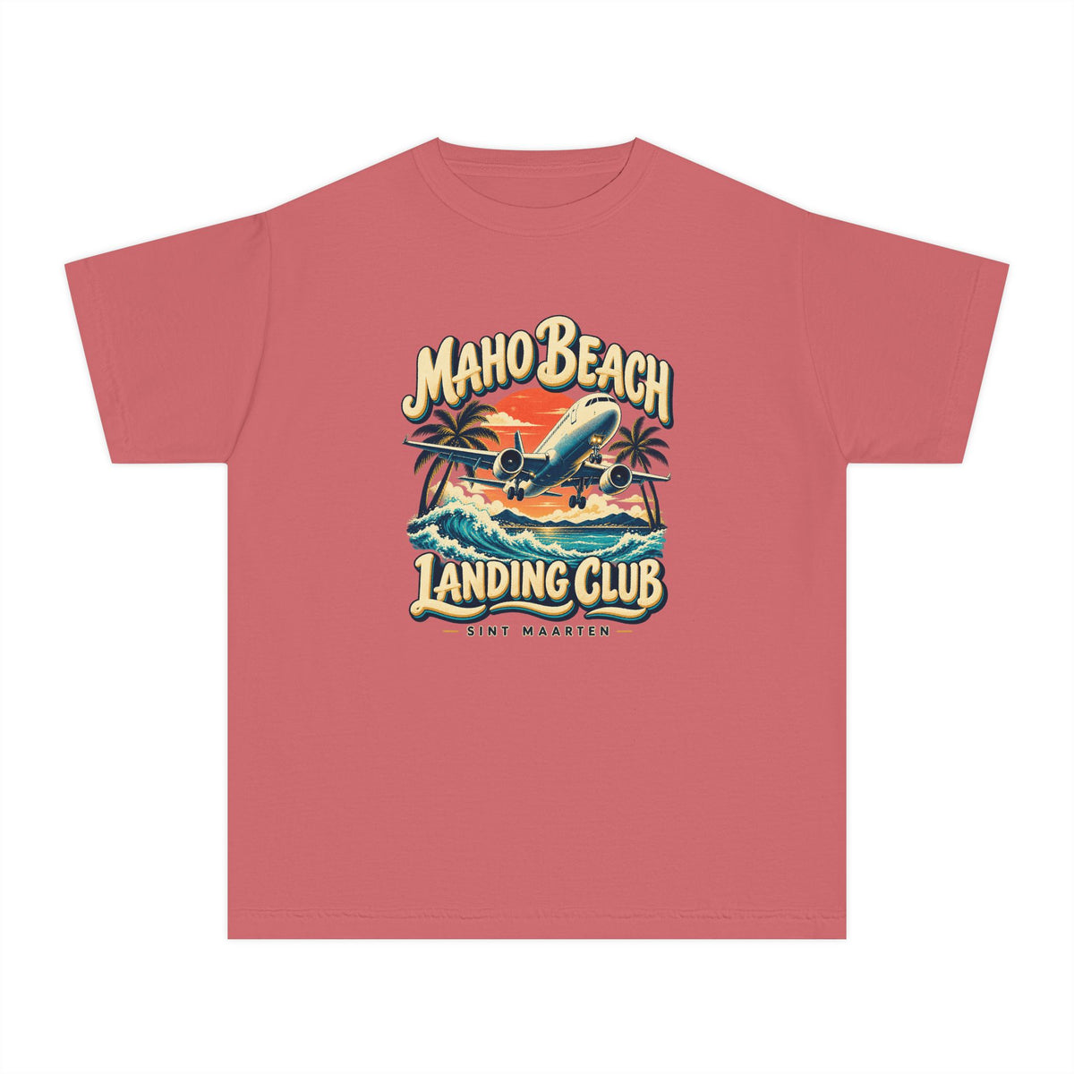 Maho Beach Landing Club Sint Maarten Comfort Colors 9018 Youth T-Shirt