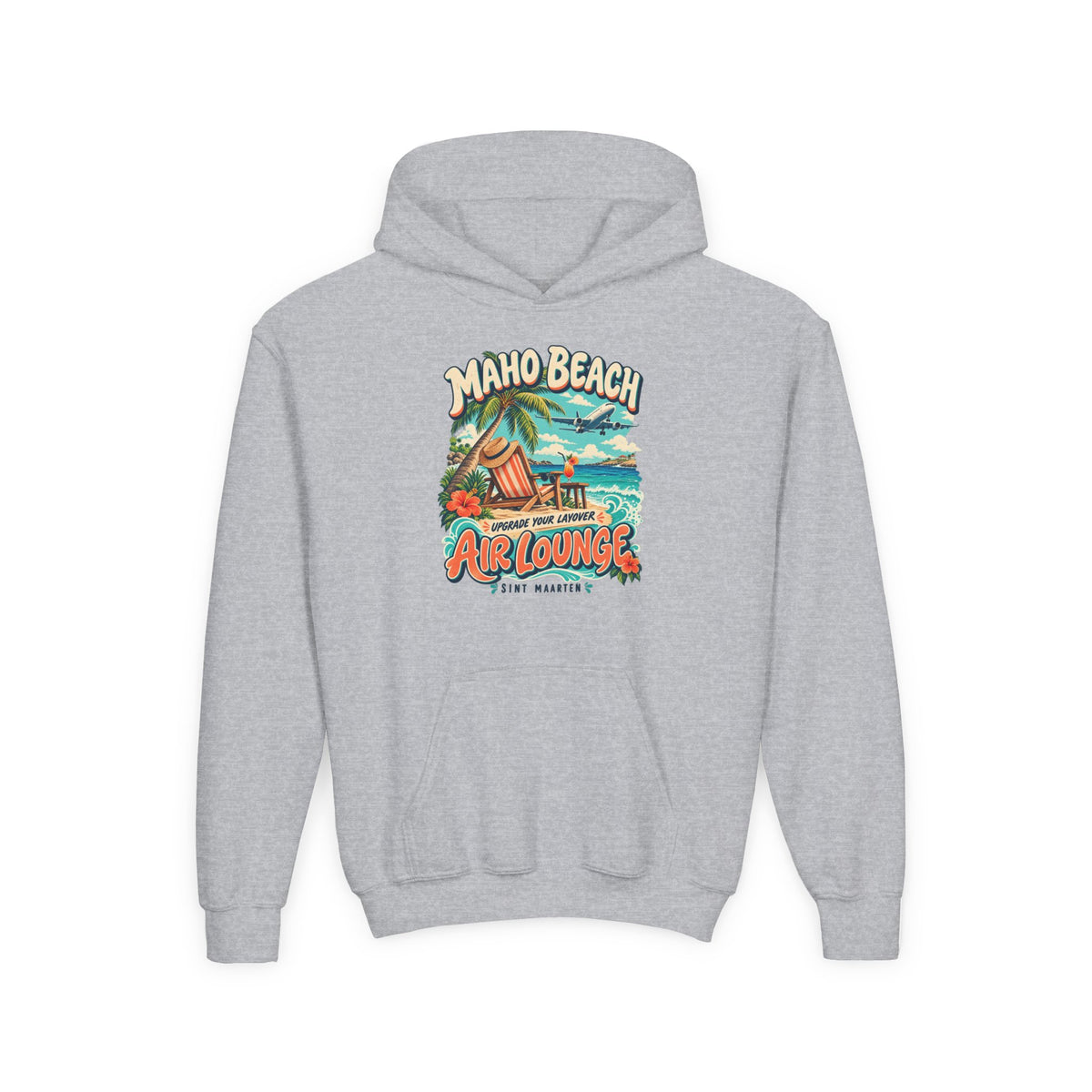 Maho Beach Air Lounge Sint Maarten Gildan 18500B Youth Hoodie