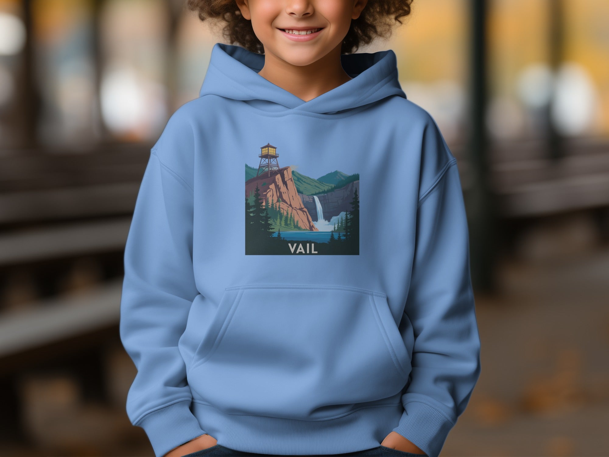 Vail Mountain Landscape Graphic Hoodie for Kids