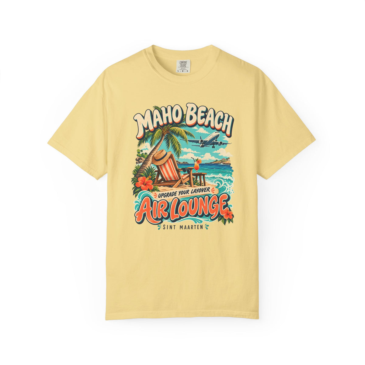 Maho Beach Air Lounge Sint Maarten Comfort Colors 1717 T-Shirt