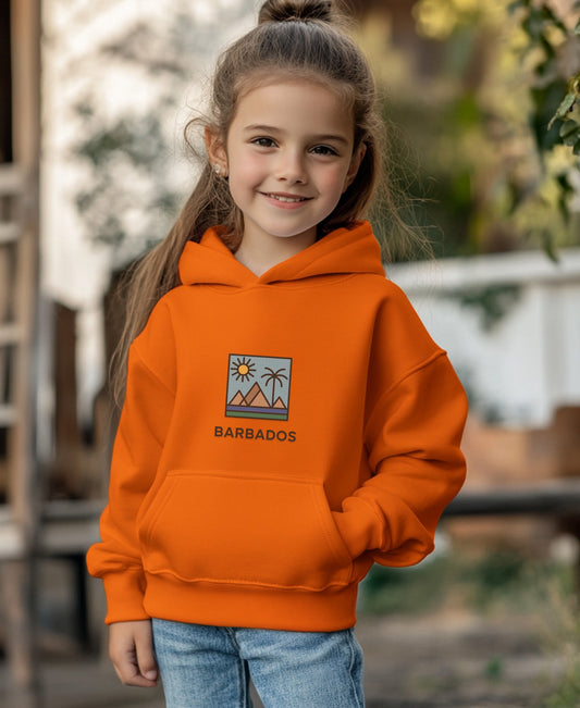 Barbados Graphic Print Orange Hoodie product