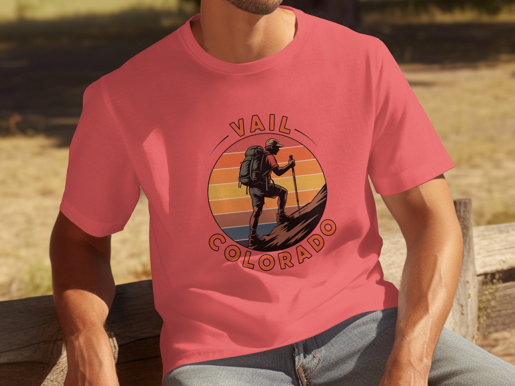 Vail Colorado Hiking Retro Graphic T-shirt product type