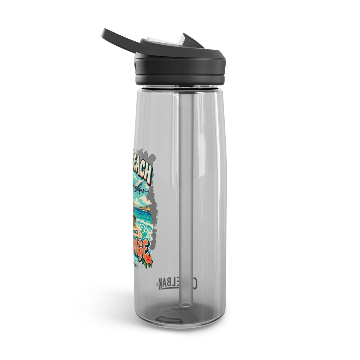 Maho Beach Air Lounge Sint Maarten CamelBak Eddy 25 oz Water Bottle illustrated destination design, product mockup