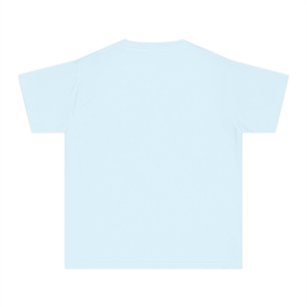 Maho Beach Landing Club Sint Maarten Comfort Colors 9018 Youth T-Shirt featuring the Maho Beach destination artwork, supplier product mockup
