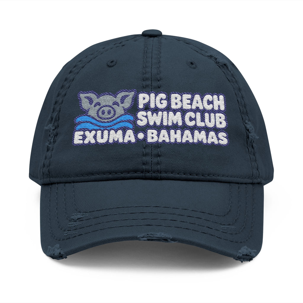 Pig Beach Swim Club Exuma Bahamas embroidered OTTO dad hat, product view 3
