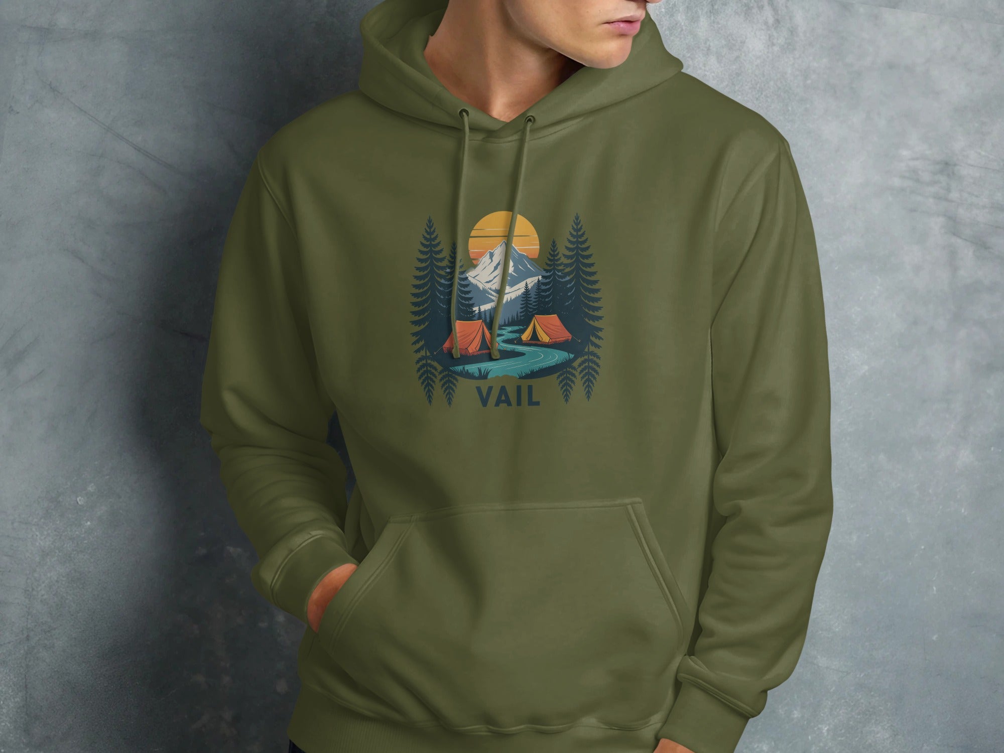 Cozy Mountain Camping Scene Hoodie product type