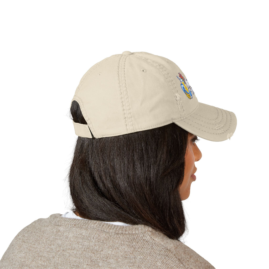 Mountain Top St. Thomas USVI embroidered distressed OTTO dad hat, product gallery view 5.