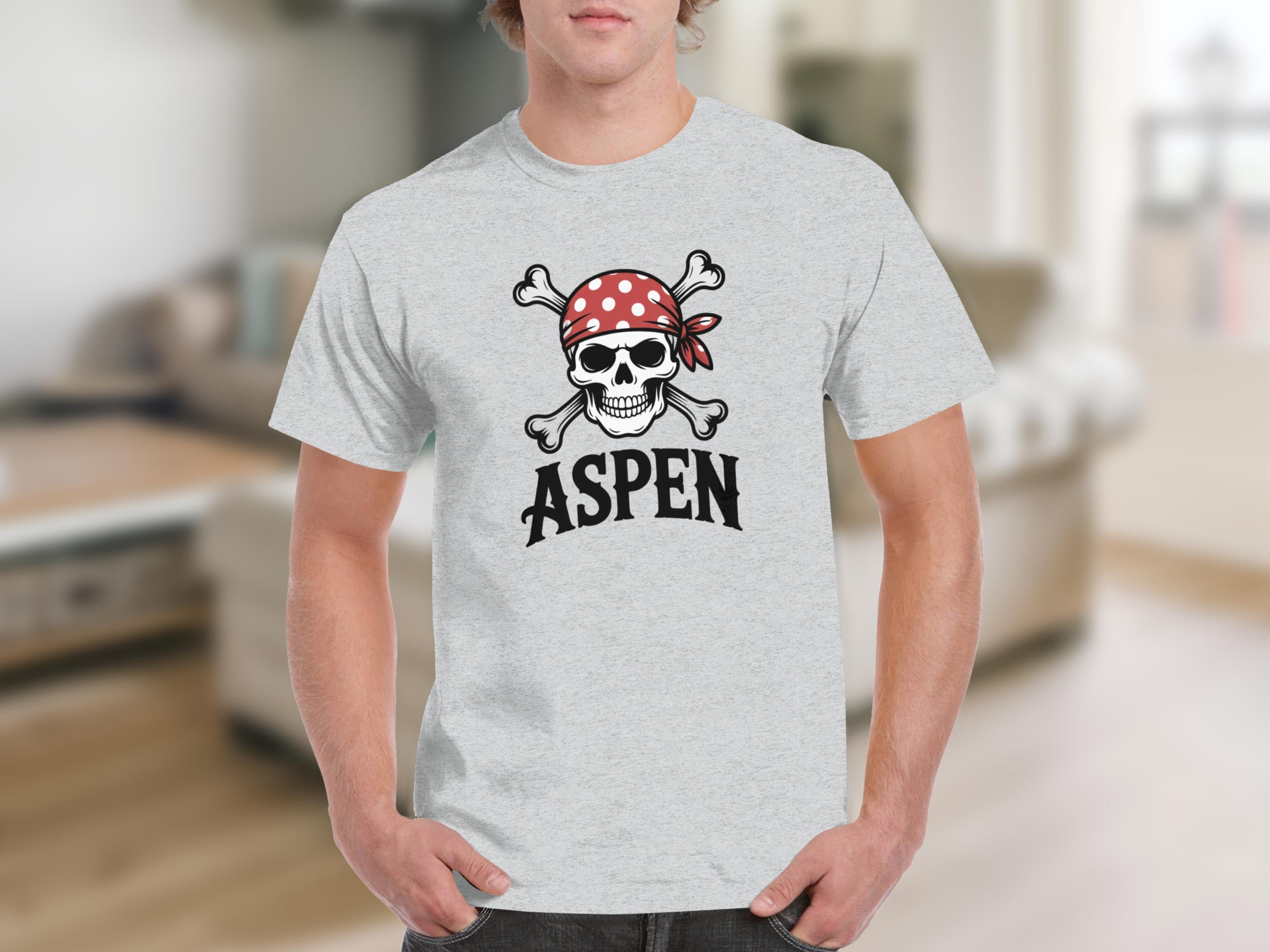 Aspen Skull Pirate Graphic Design T-shirt product type